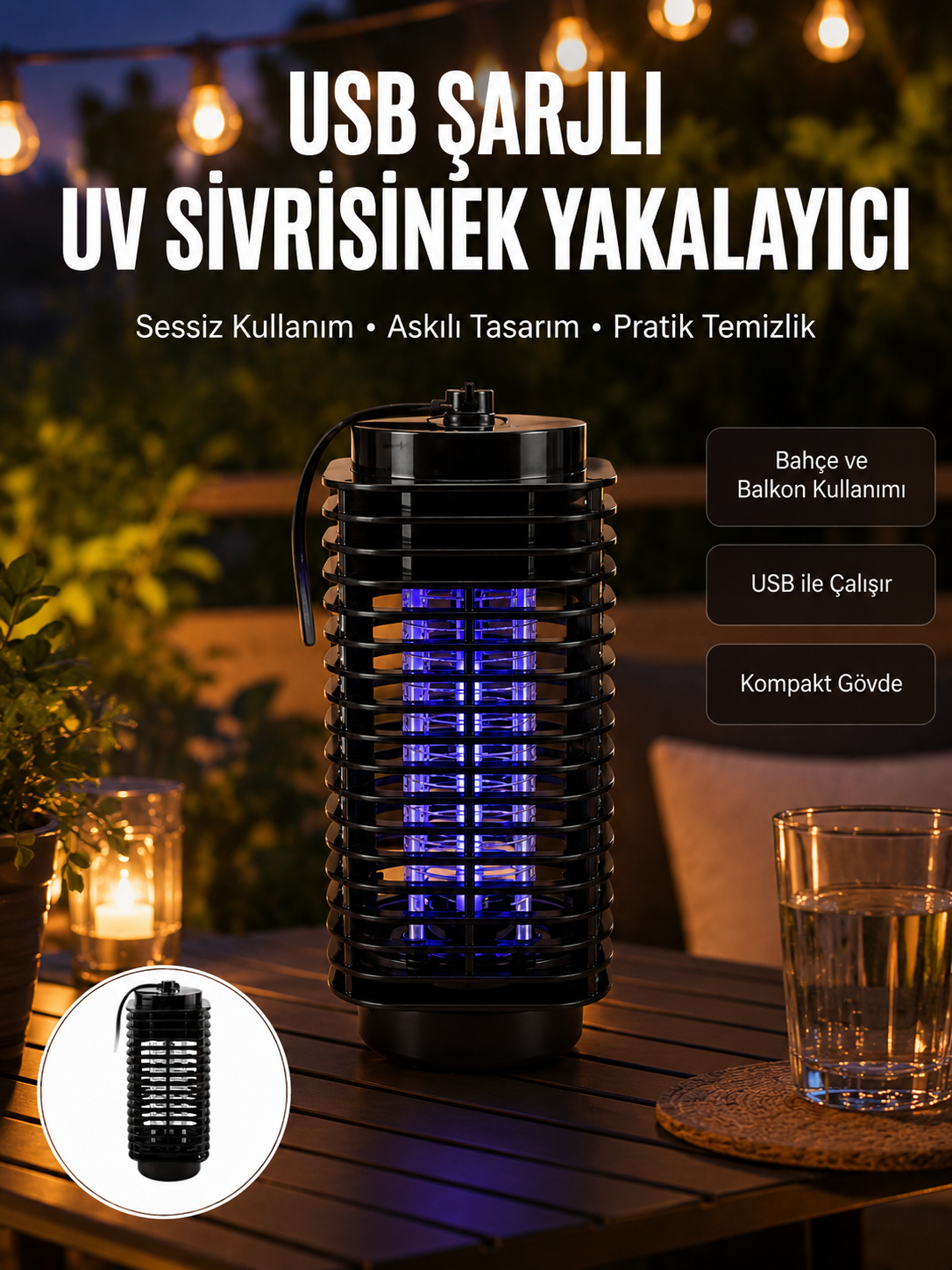 Çevre Dostu Elektrikli Sivrisinek Öldürücü Lamba – 50m² Etki Alanı