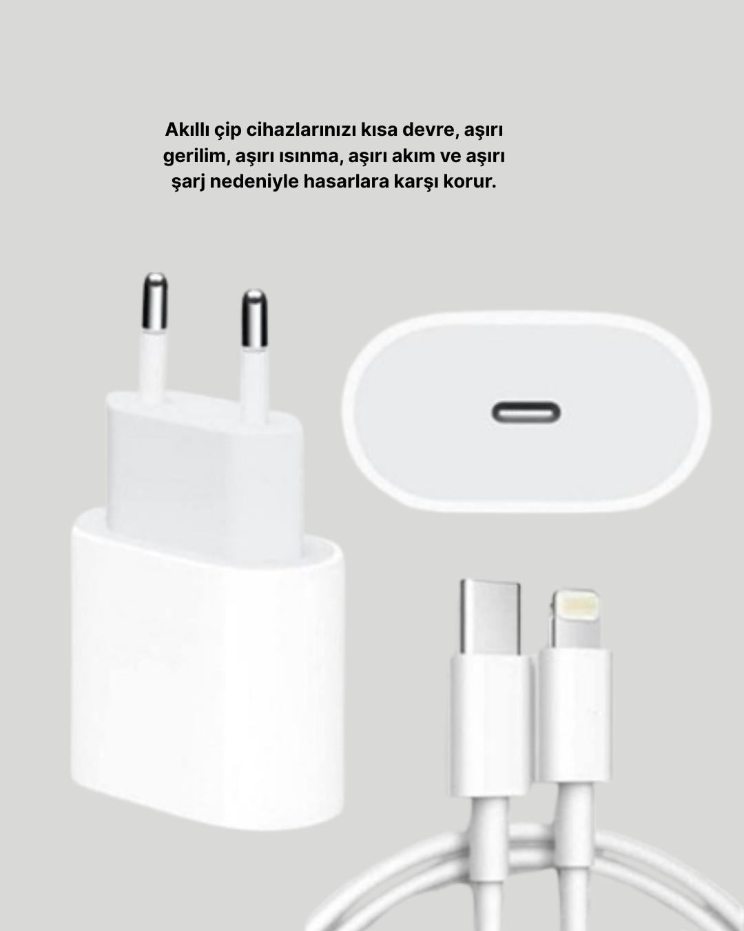 iOS Uyumlu 20W USB-C Hızlı Şarj Cihazı Telefon ve Tablet İçin