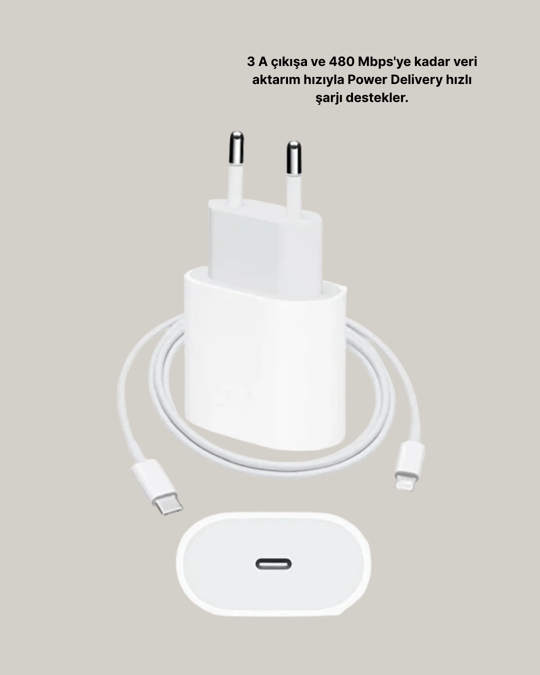 iOS Uyumlu 20W USB-C Hızlı Şarj Cihazı Telefon ve Tablet İçin