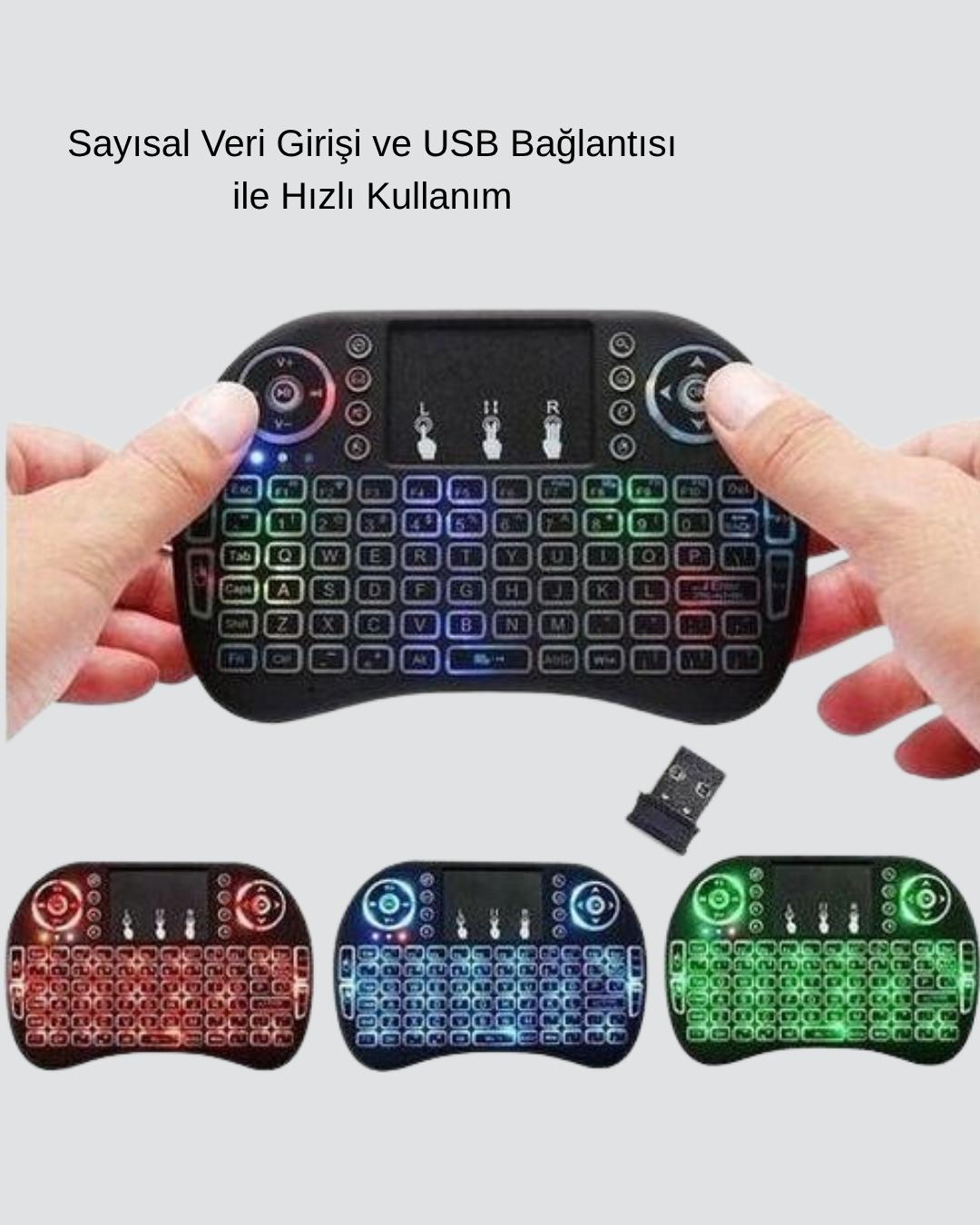Işıklı Q Klavye – Entegre Touchpad, Ergonomik Tasarım ve Türkçe Karakter Desteği