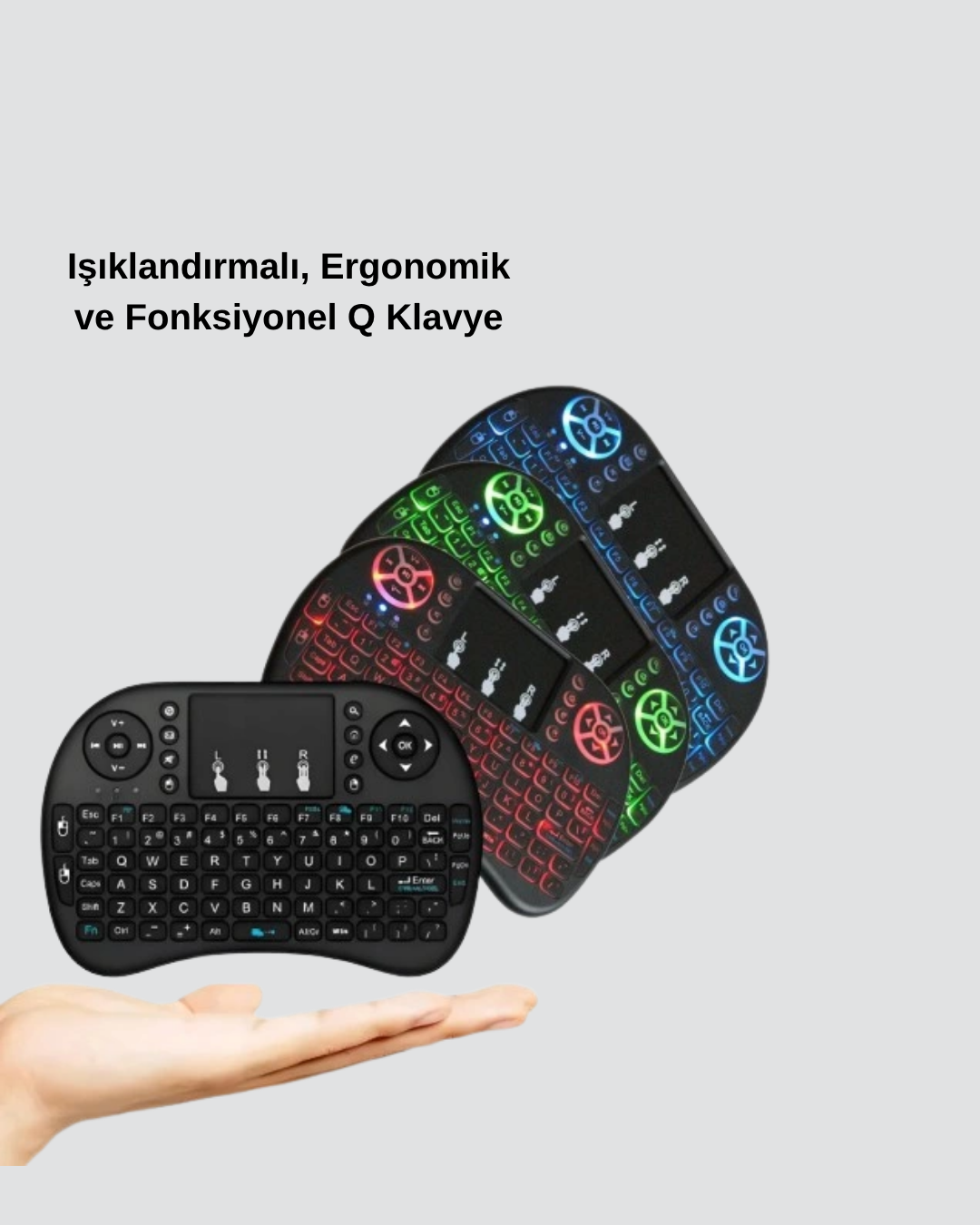 Işıklı Q Klavye – Entegre Touchpad, Ergonomik Tasarım ve Türkçe Karakter Desteği