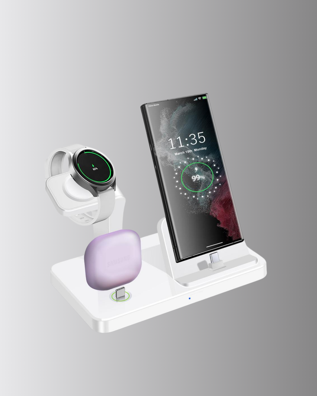 4’lü Kablosuz Şarj Standı iPhone Watch ve AirPods Çoklu Şarjlı