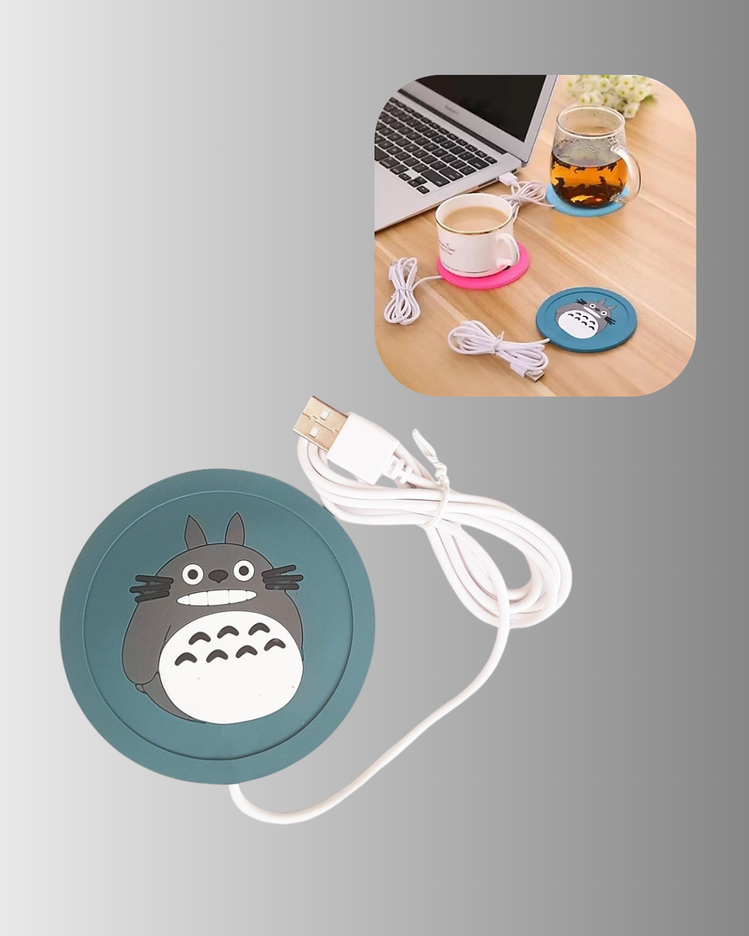 USB Isıtıcı Bardak Altlığı Totoro Desenli 45°–60° Sıcaklık Koruma