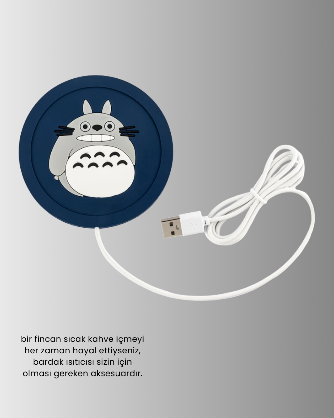 USB Isıtıcı Bardak Altlığı Totoro Desenli 45°–60° Sıcaklık Koruma