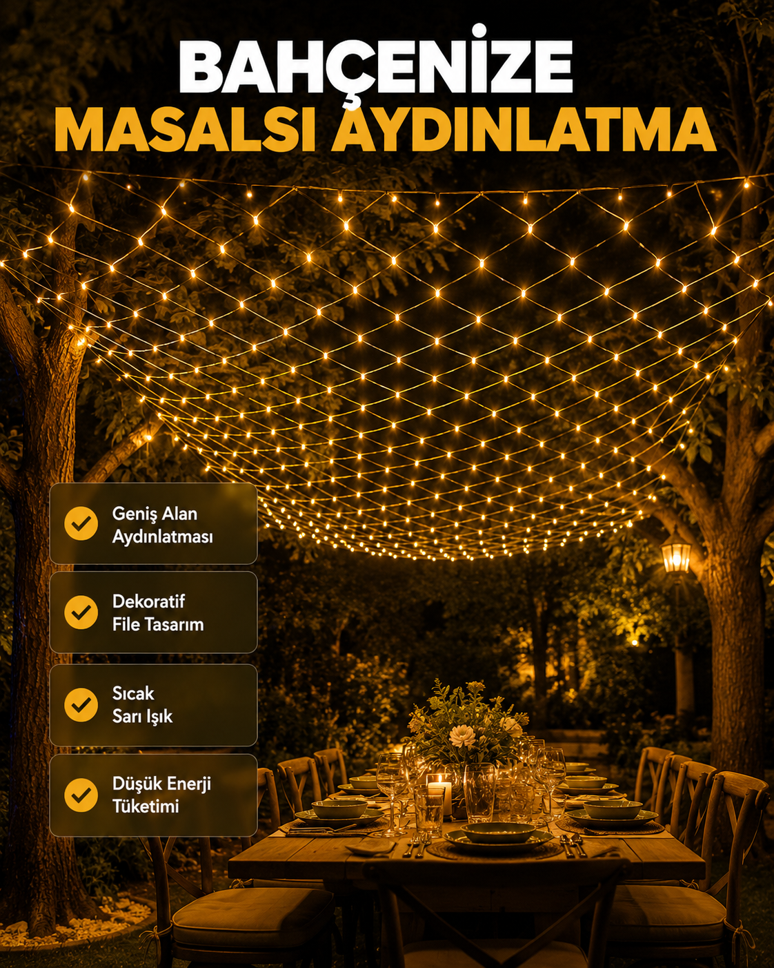 LED File Işık Dekoratif Ağ LED Aydınlatma İç Mekan Balkon Bahçe Süsü Yeni Nesil