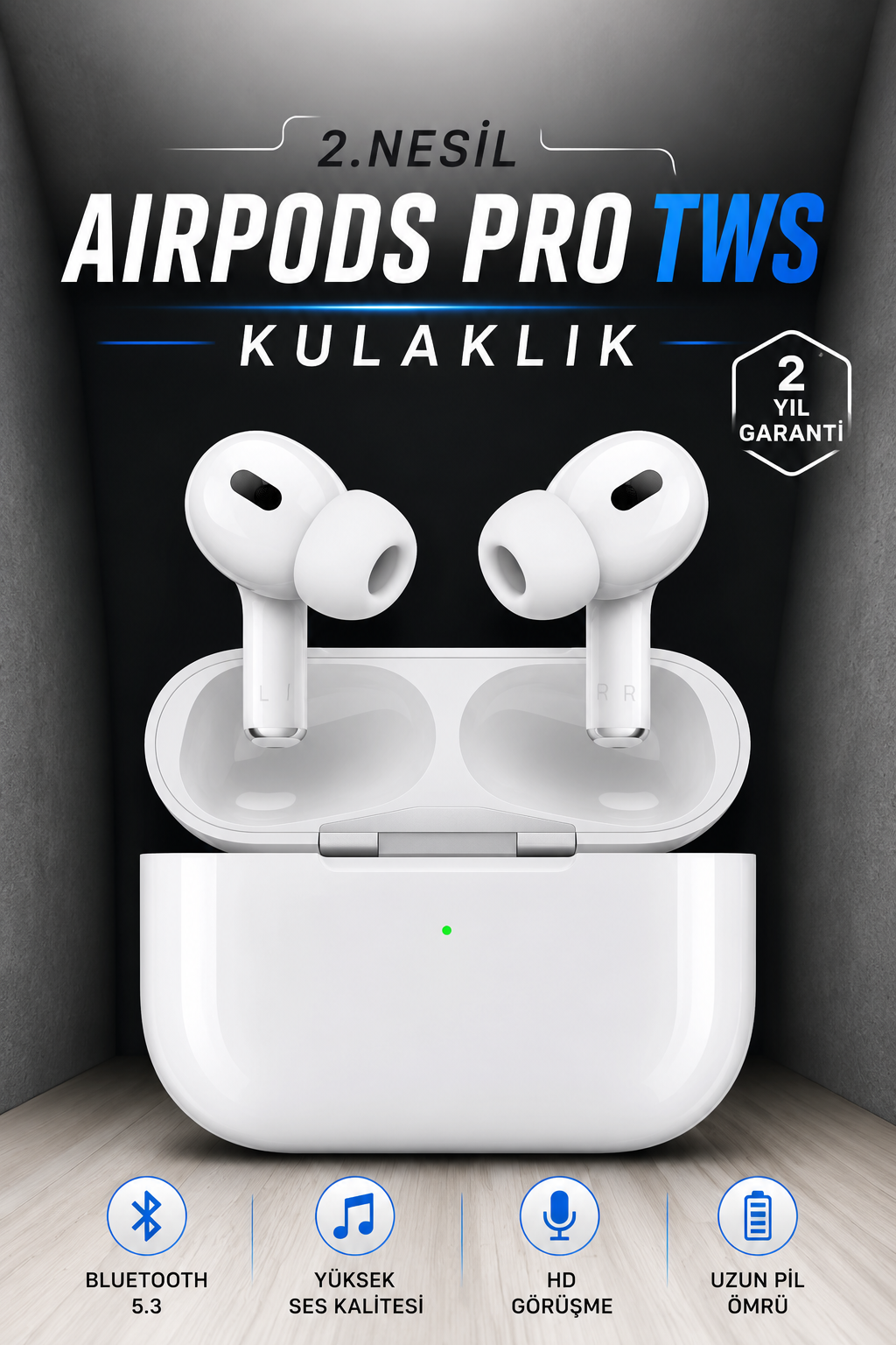 Kablosuz Bluetooth Kulaklık Gürültü Önleme, Su Geçirmez, Mikrofonlu