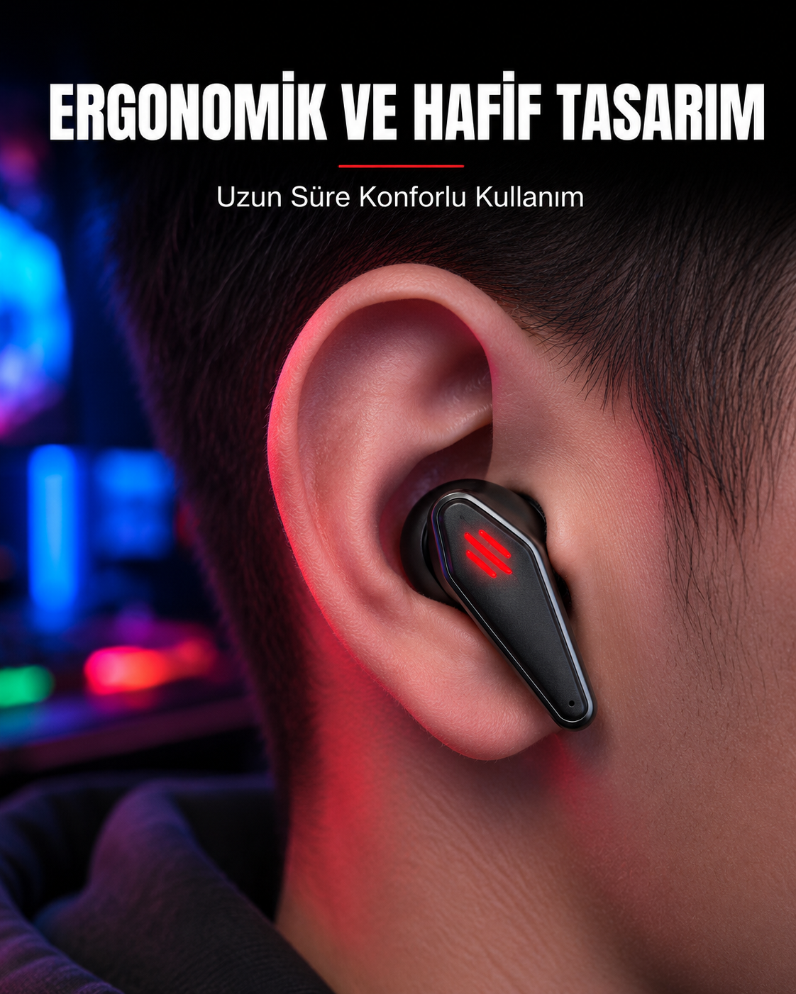 Led Işıklı Kablosuz  Kulaklık Ergonomik Tasarım Yeni Nesil