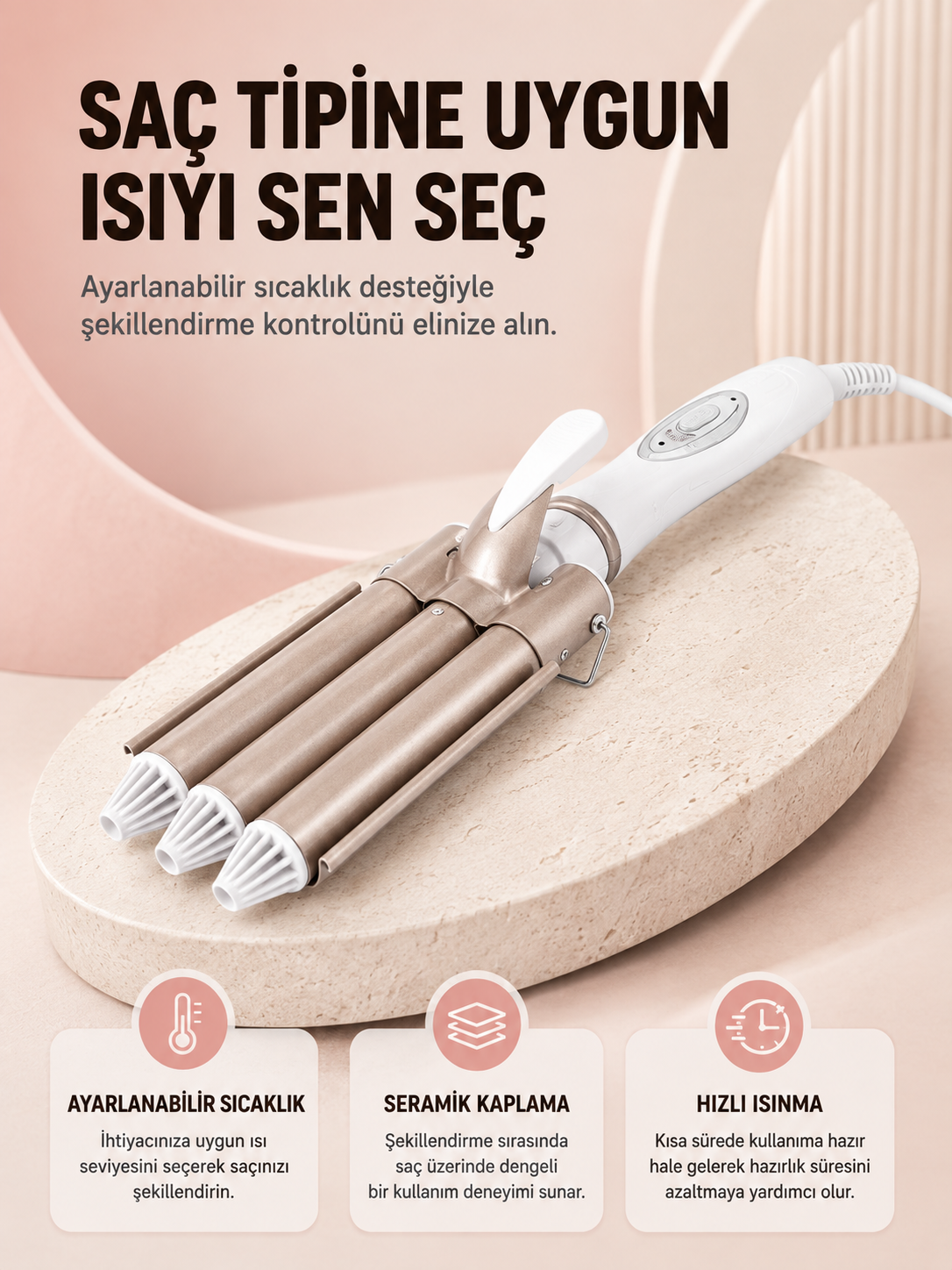 Her Saç Tipine Uygun, Hızlı Isınan Bukle Yapıcı – Evde Kuaför Kalitesinde Sonuç Yeni Nesil