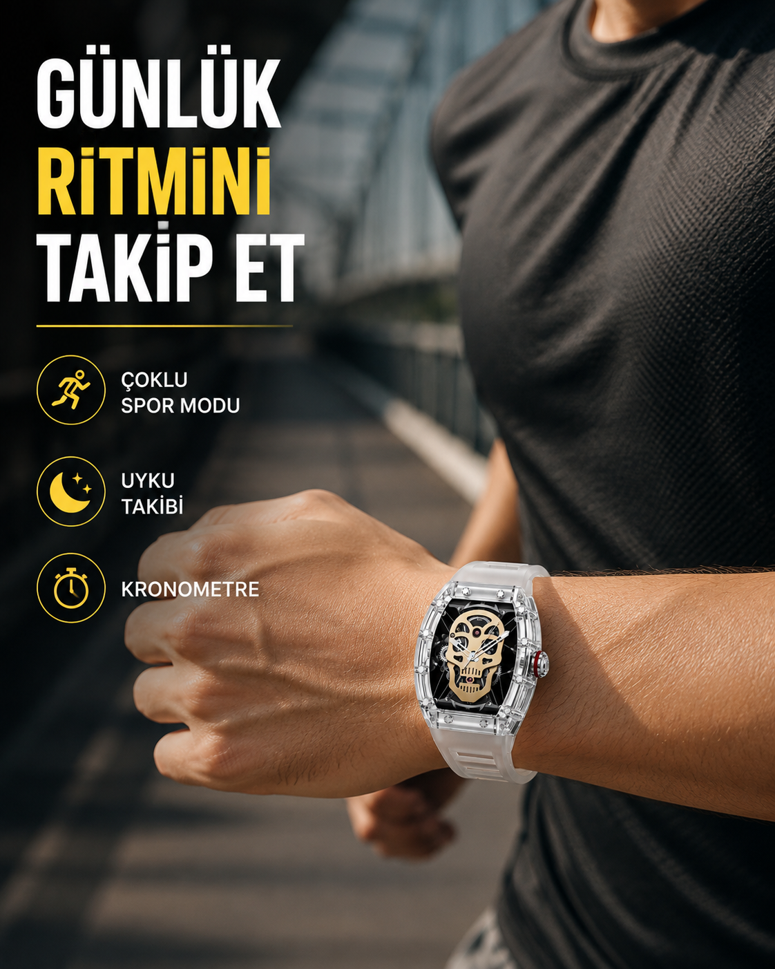 Uzun Pil Ömürlü Akıllı Saat Spor ve Günlük Kullanım Yeni Nesil