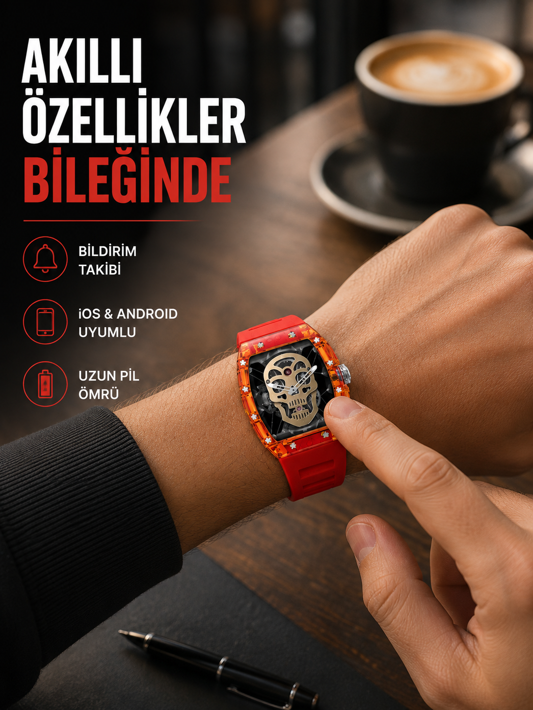Manyetik Şarjlı Akıllı Saat iOS Android Uyumlu Yeni Nesil