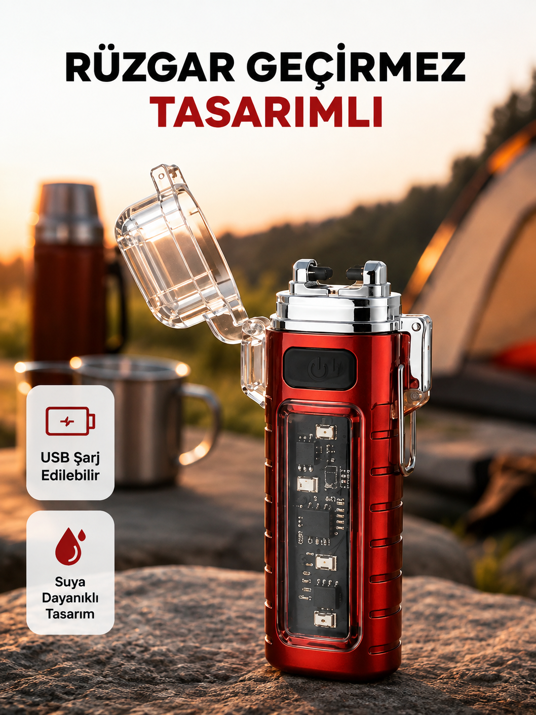 Rüzgar Geçirmez Elektrikli, Çoklu Işık Modlu Tasarım