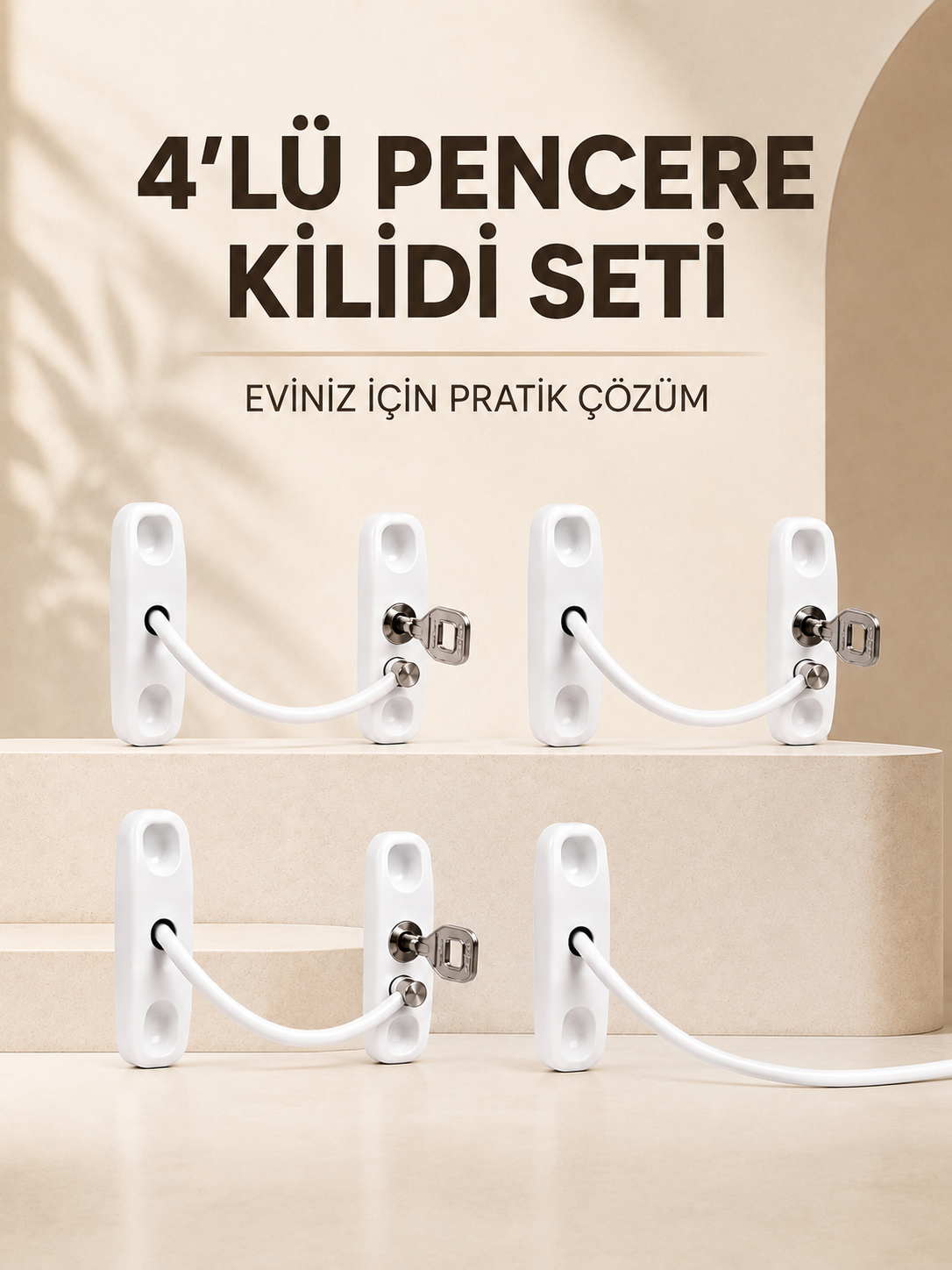 Ev Tipi Pencere Güvenlik ve Emniyet Kilidi 4 Adet Set