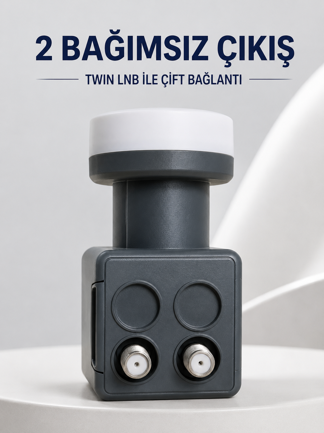 Çift Çıkışlı Twin LNB 4K Ultra HD Uyumlu Ku Band Uydu Anten Başlığı 0.1 dB