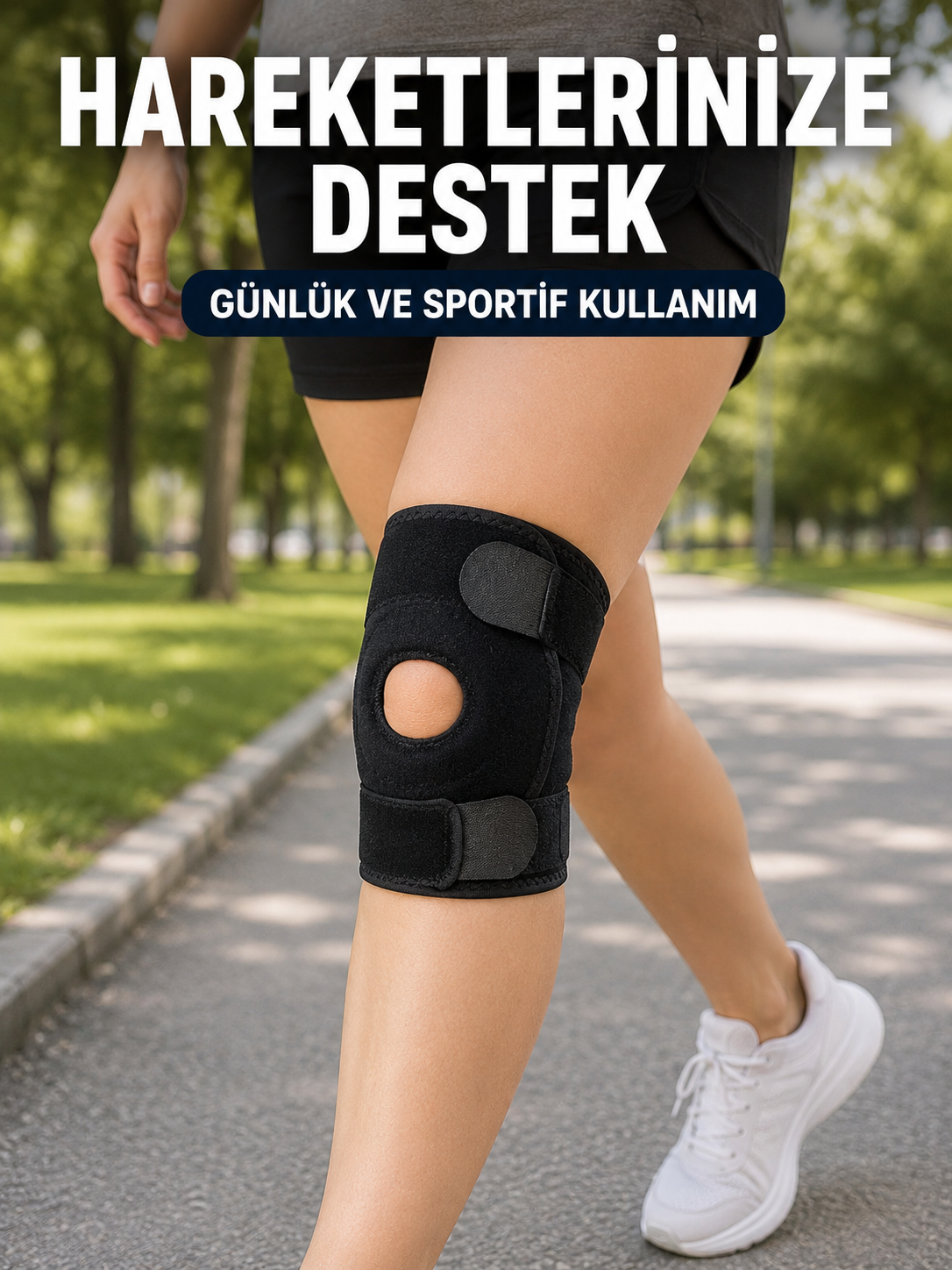 Ayarlanabilir Patella Dizlik Esnek Cırtlı Diz Kapağı Destekleyici Kısa Dizlik