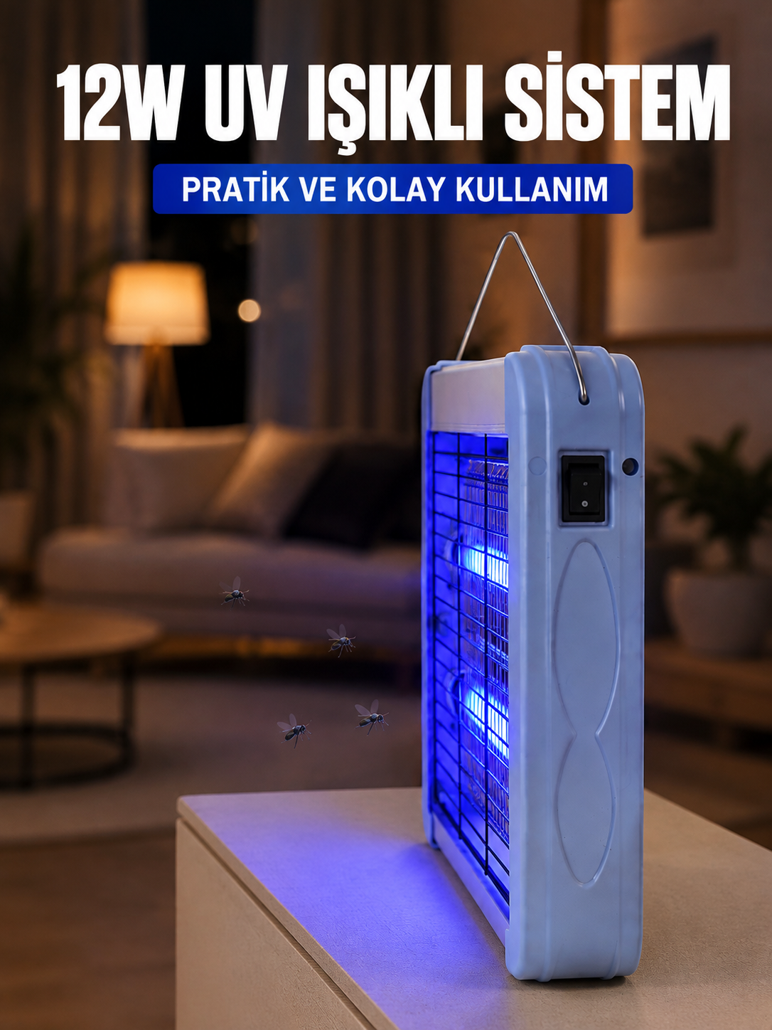12W UV Böcek Öldürücü Lamba Elektrikli Sinek Sivrisinek Öldürücü Asılabilir