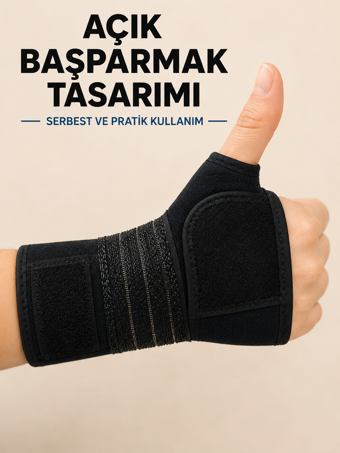 Avuç İçi Destekli El Bilekliği Metal Destekli Ayarlanabilir Bilek Ateli