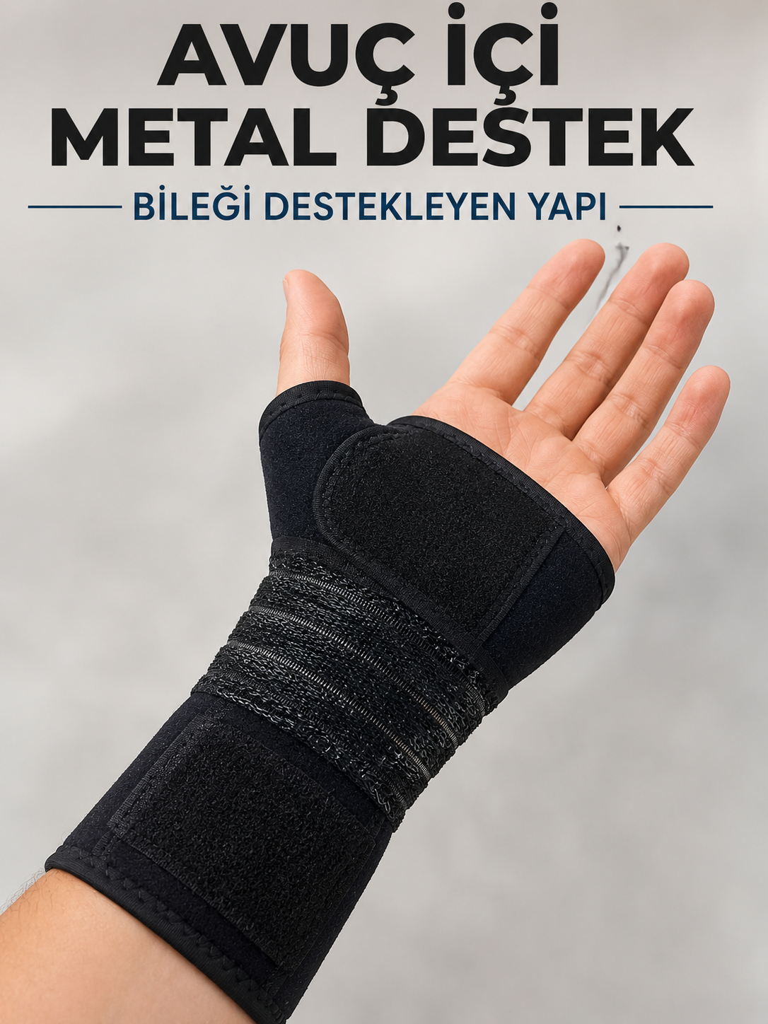 Ayarlanabilir El Bilek Desteği Metal Destekli Cırtlı Bileklik El Ateli