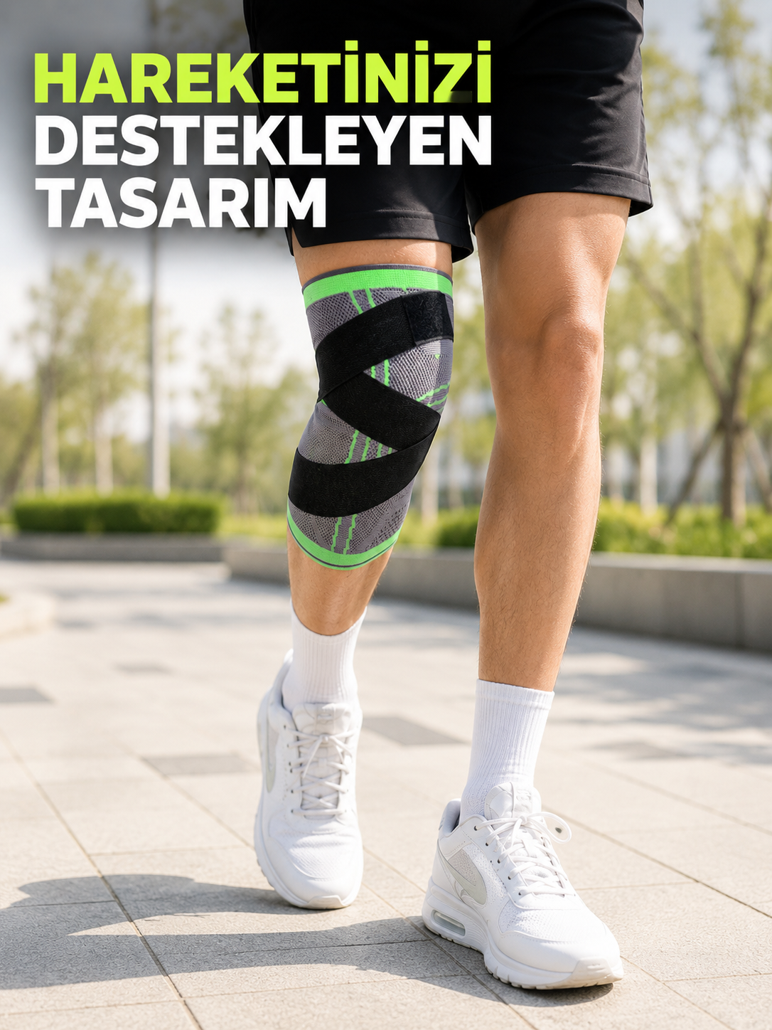 Sporcu Dizliği Çapraz Bant Destekli Nefes Alabilen Esnek Örme Dizlik
