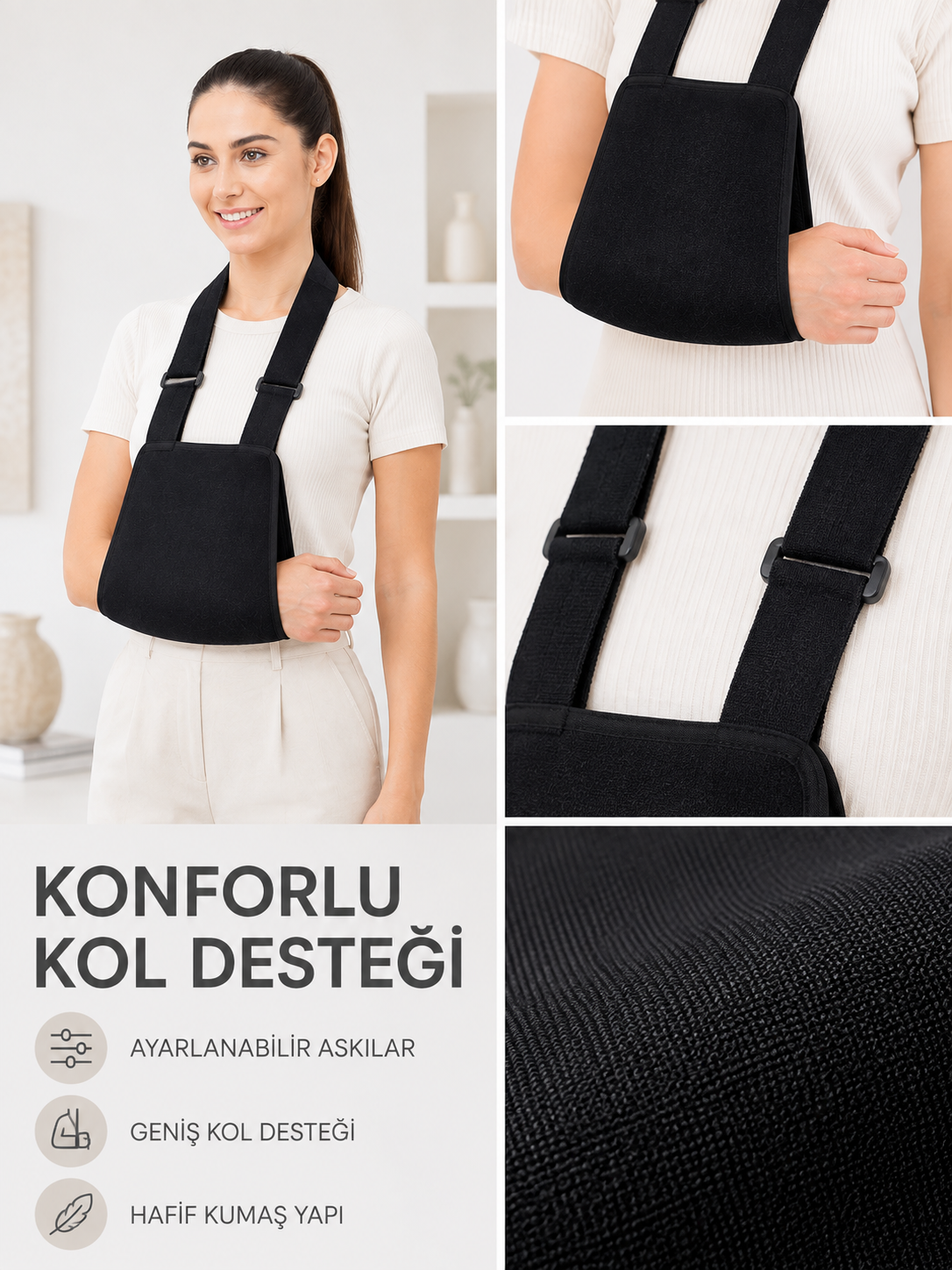 Pratik Kol Askısı Ayarlanabilir Kol Destekleyici Omuz ve Kol Askısı