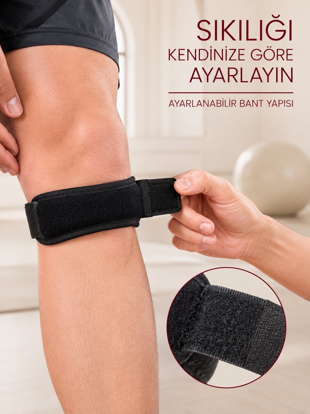 Sporcu Tendon Bandı Ayarlanabilir Diz Destek Bandı Koşu Fitness Egzersiz