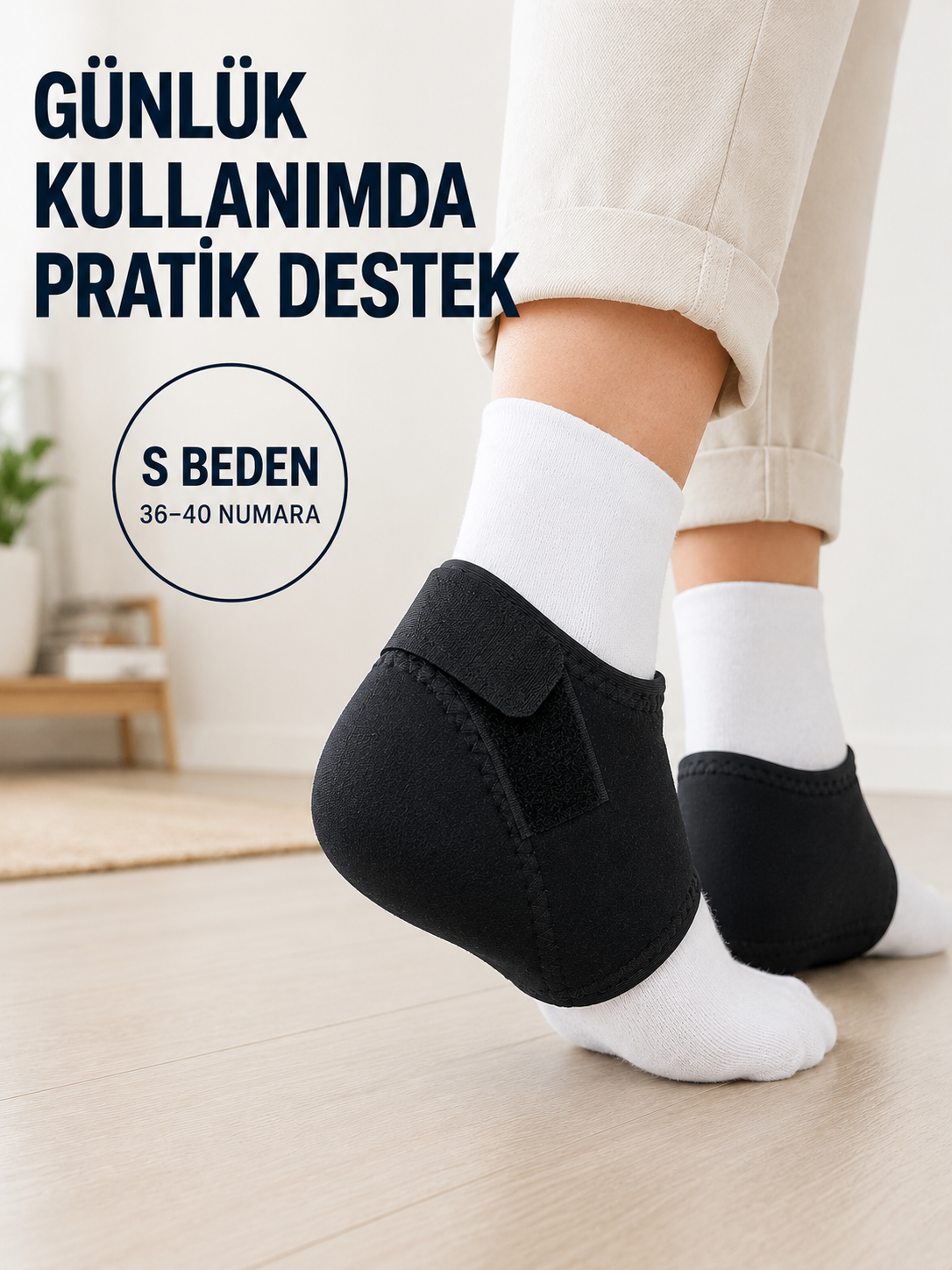 Ayarlanabilir Topuk Desteği S Beden 36-40 Numara Esnek Rahat Topuk Çorabı