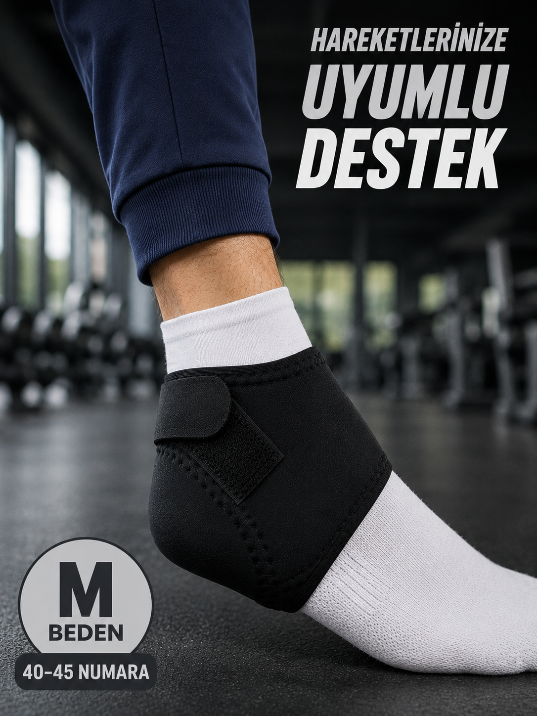 M Beden Cırtlı Topuk Çorabı 40-45 Numara Esnek Topuk ve Ayak Desteği