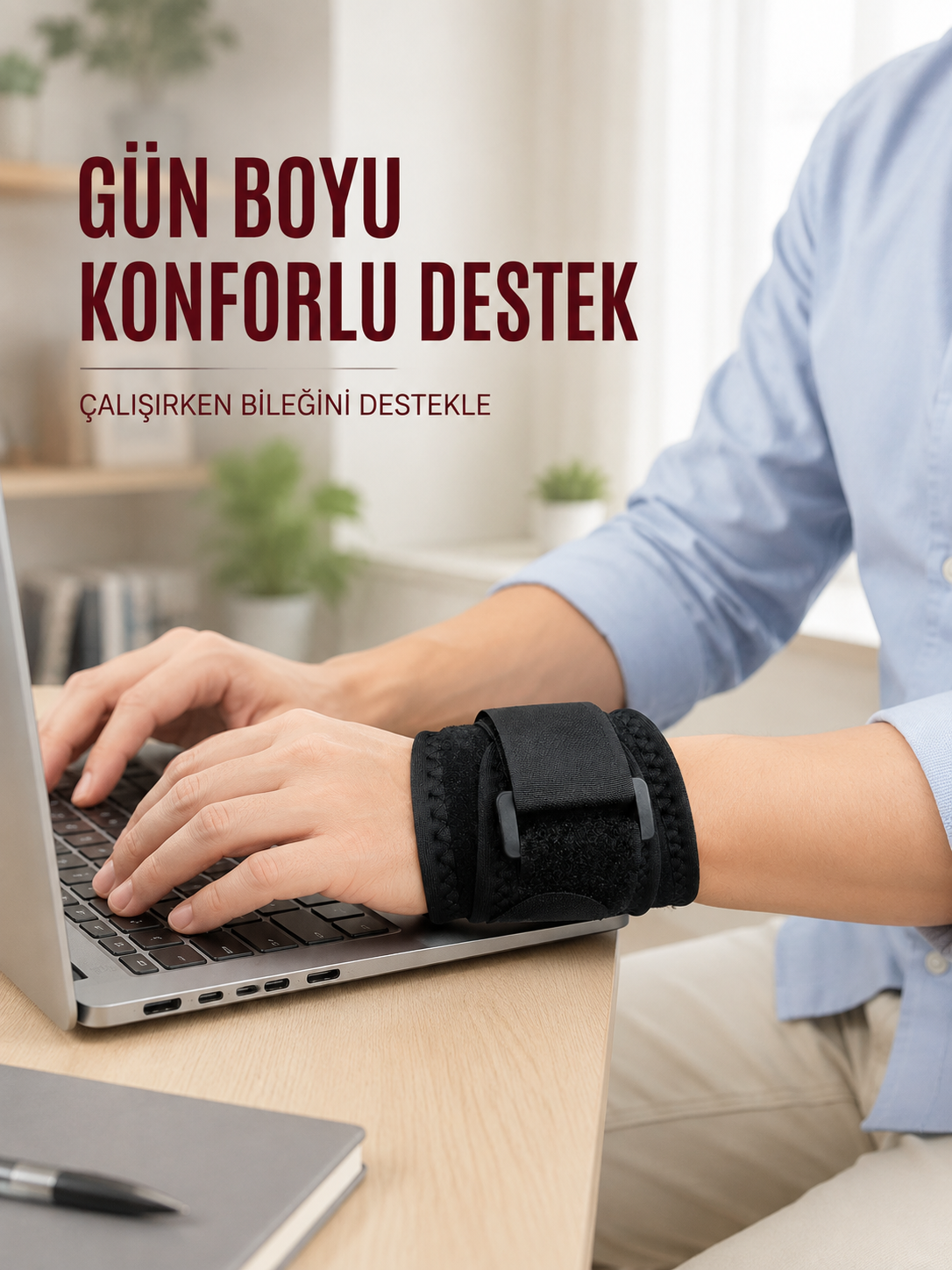 Cırtlı Bilek Destek Bandı Ayarlanabilir Spor ve Günlük Kullanım Bilekliği