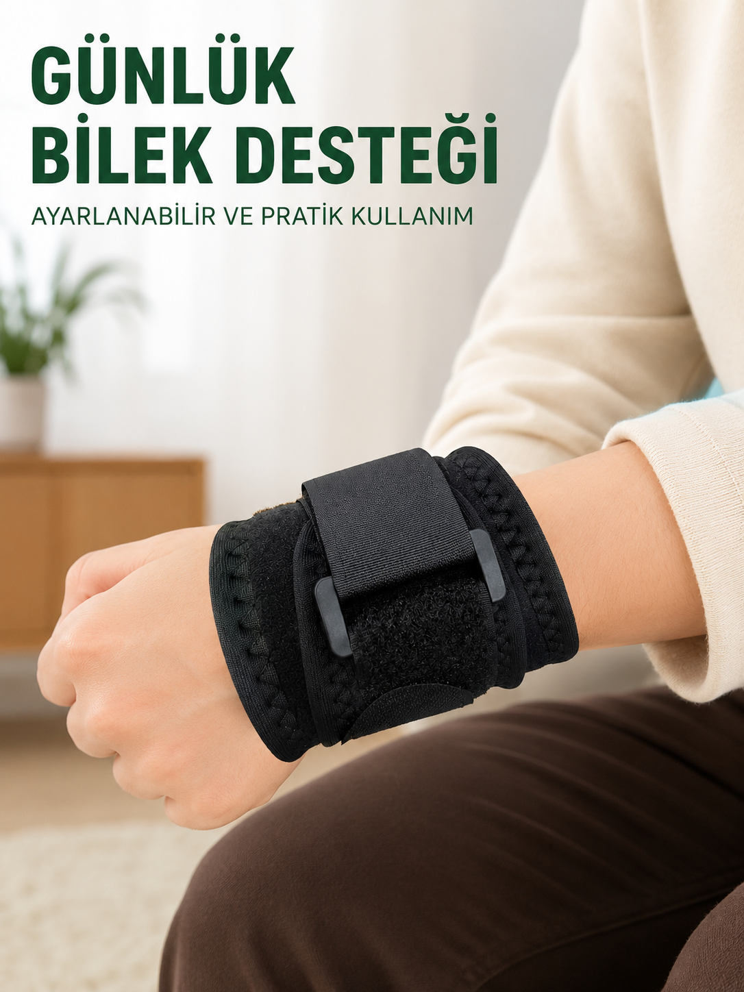 Ayarlanabilir Bileklik Bilek Destek Bandı Spor Egzersiz ve Günlük Kullanım İçin