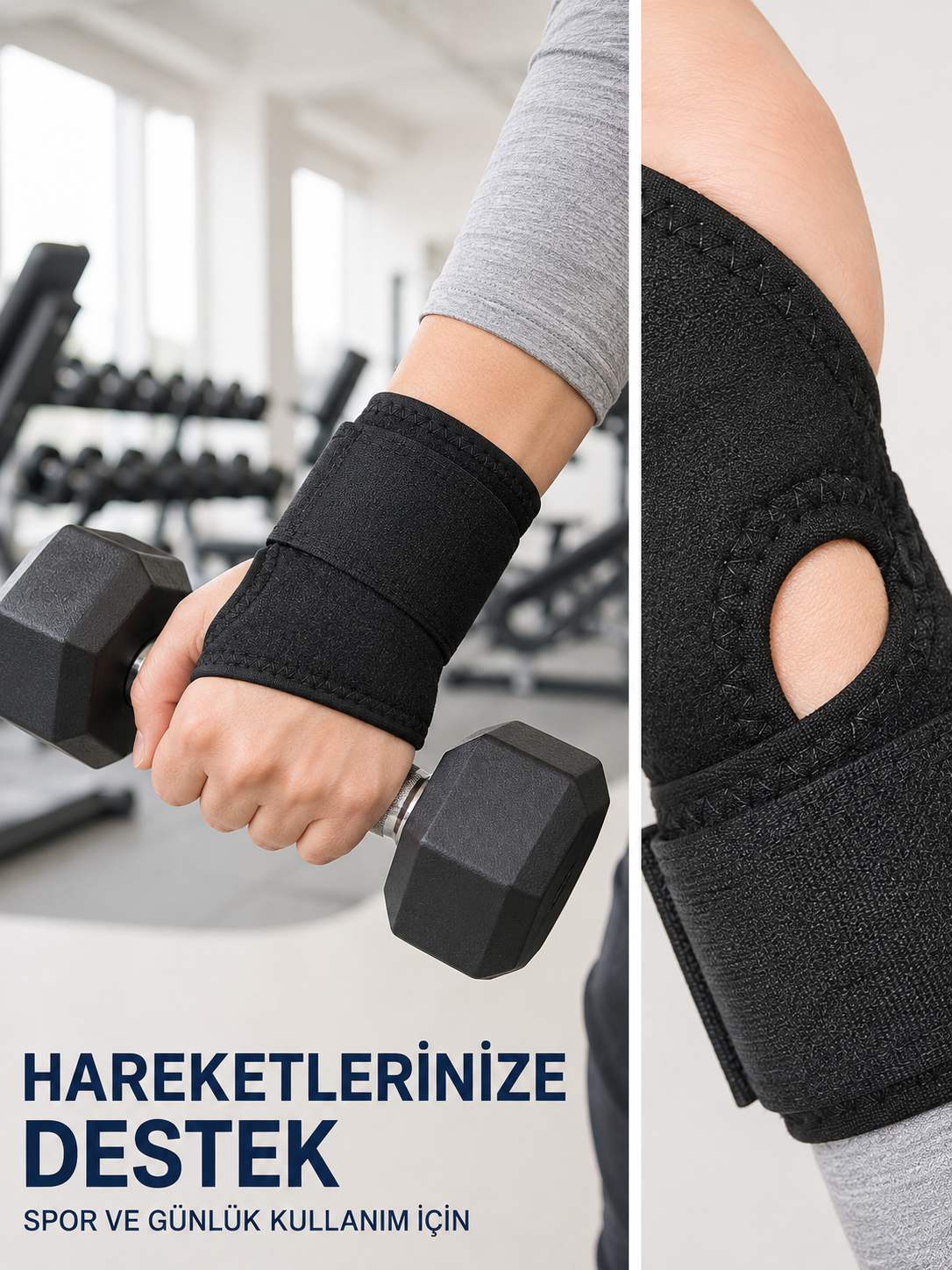 El Bilekliği Başparmak Destekli Ayarlanabilir Bilek Sargısı Sporcu Bilek Bandajı Ayarlanabilir El Bilek Bandajı Başparmak Geçişli Bilek Desteği Günlük ve Spor Kull