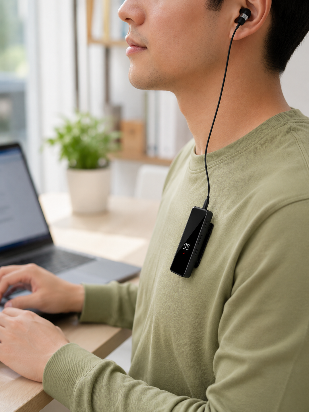 Klipsli Tek Kulaklıklı Kablosuz Bluetooth Kulaklık Dijital Ekranlı Taşınabilir Model