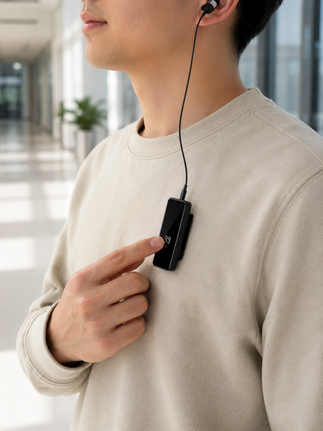 Klipsli Bluetooth Kulaklık Kısa Kablolu Tek Kulaklık Taşınabilir Günlük Kullanım