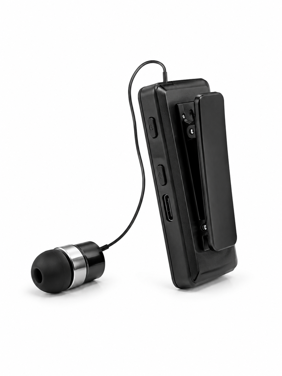 Klipsli Bluetooth Kulaklık Kısa Kablolu Tek Kulaklık Taşınabilir Günlük Kullanım