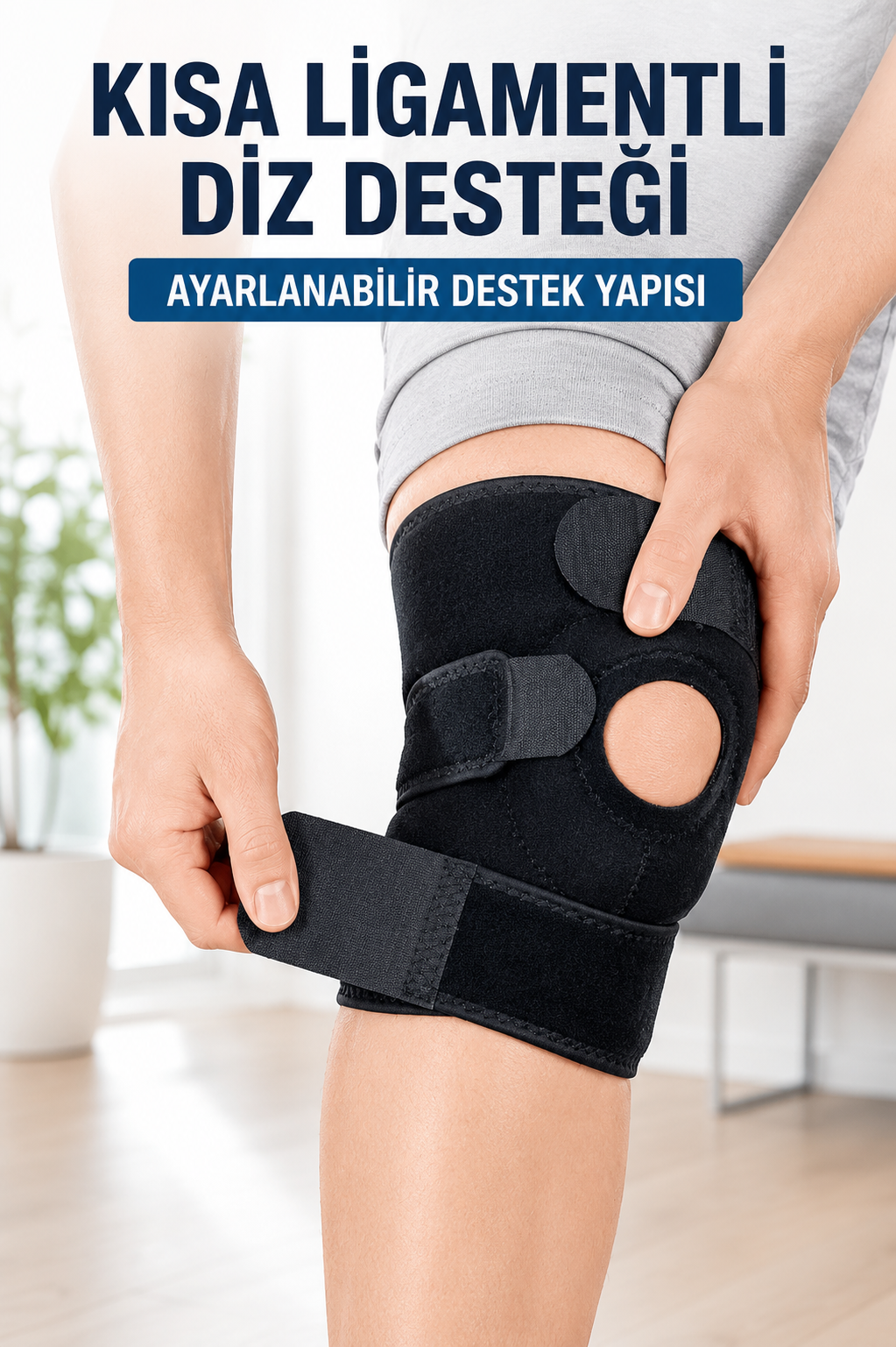 Ayarlanabilir Kısa Ligamentli Dizlik Açık Diz Kapağı Spor ve Günlük Kullanım