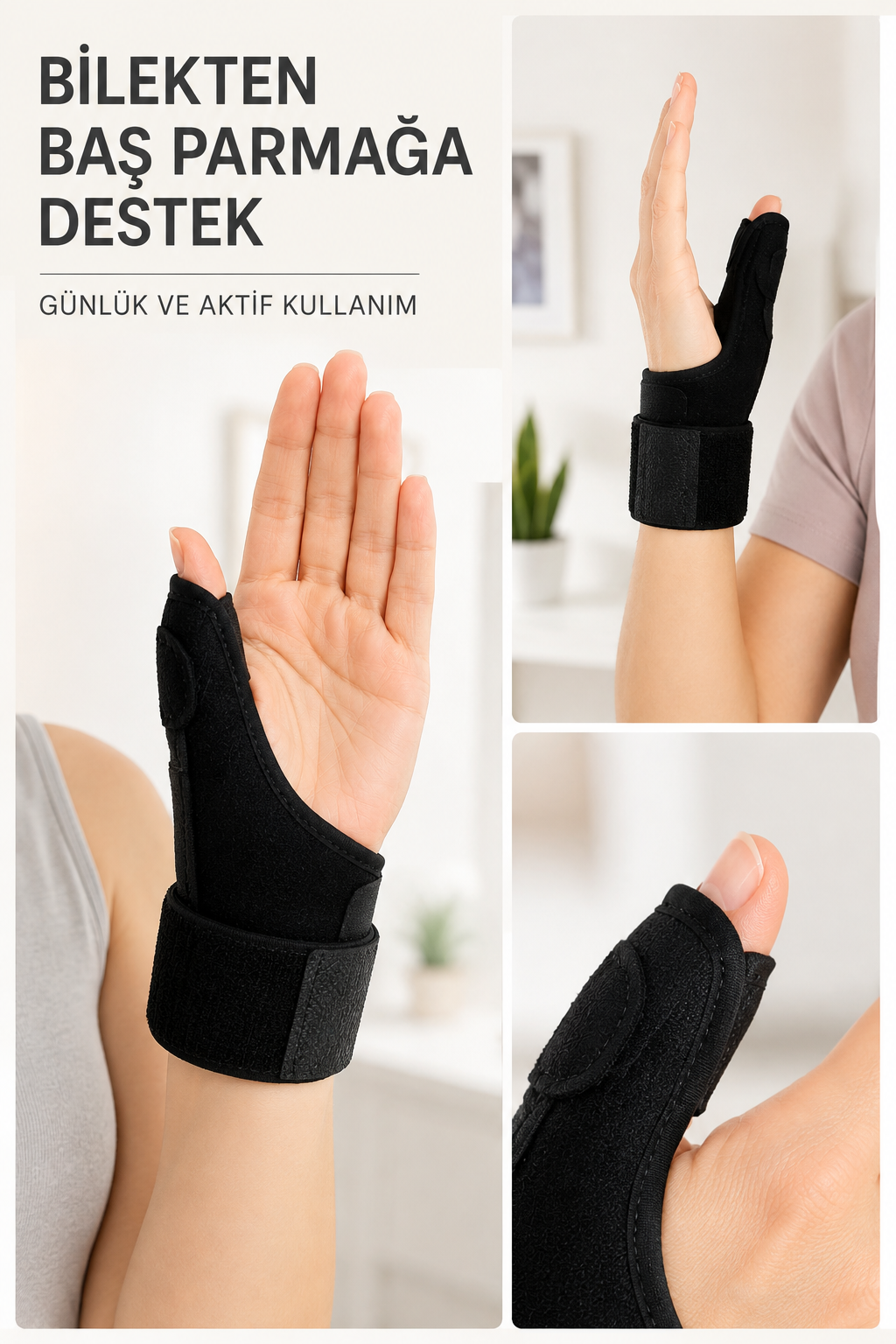 Metal Destekli El Bilekliği Ateli Başparmak Destekli De Quervain Bilek Desteği