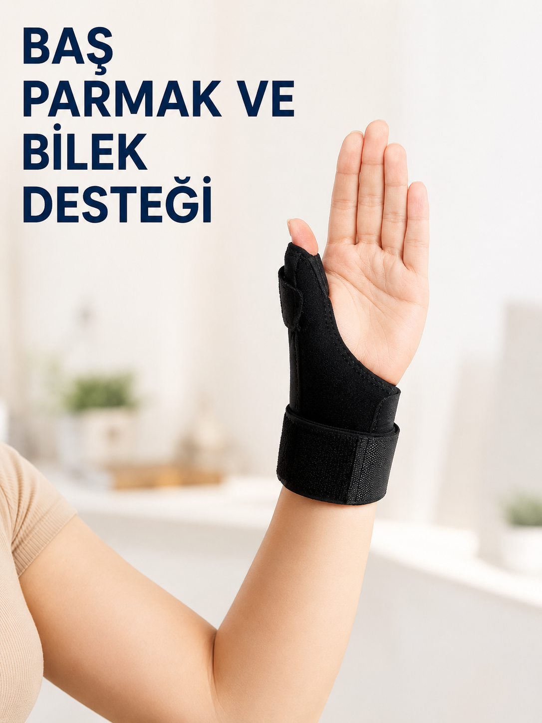 Metal Atelli Başparmak Destekli El Bilekliği Ayarlanabilir De Quervain Bilek Desteği
