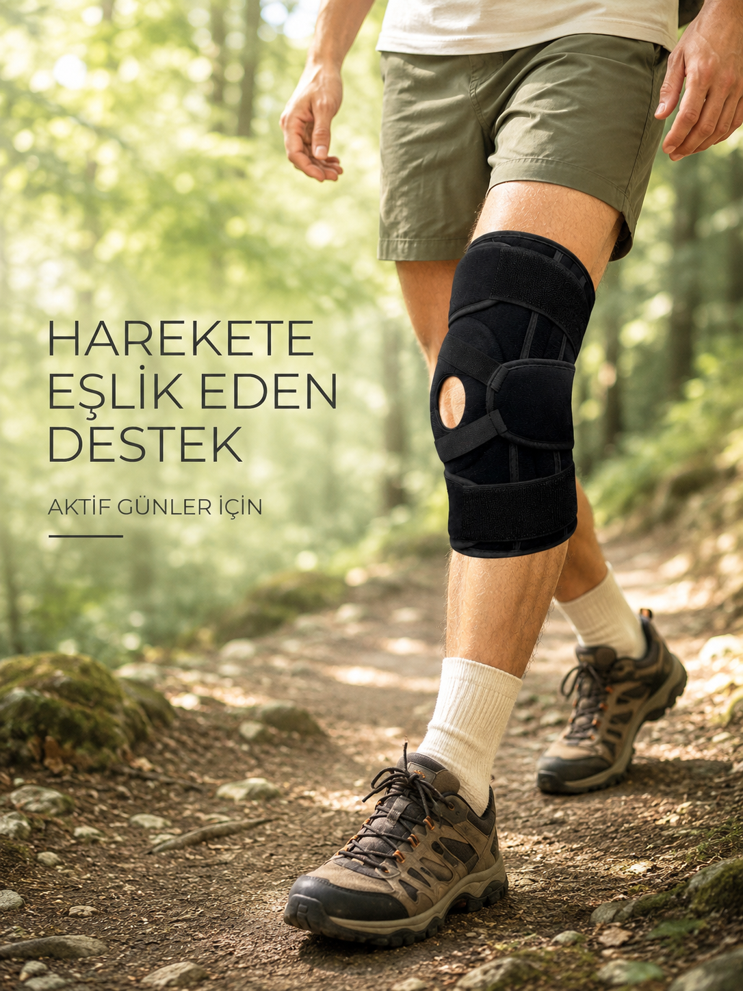 Ligamentli Patella Dizlik Silikon Pedli Yan Destekli Ayarlanabilir Sporcu Dizliği