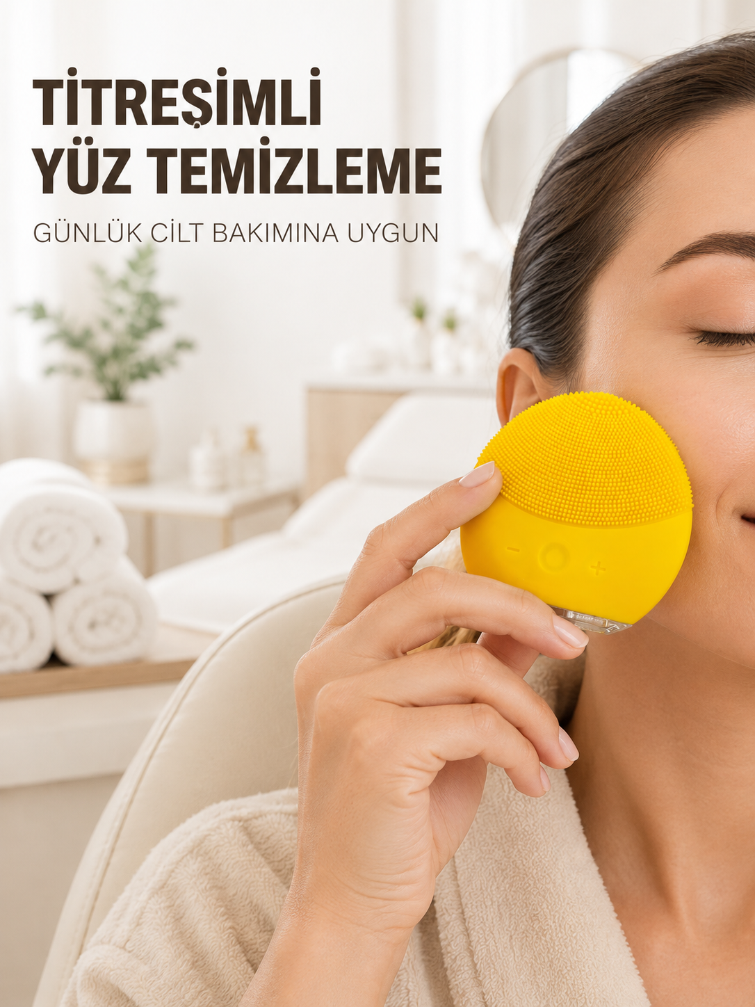 Su Geçirmez Titreşimli Yüz Temizleme Cihazı Yumuşak Silikon Cilt Bakım Fırçası