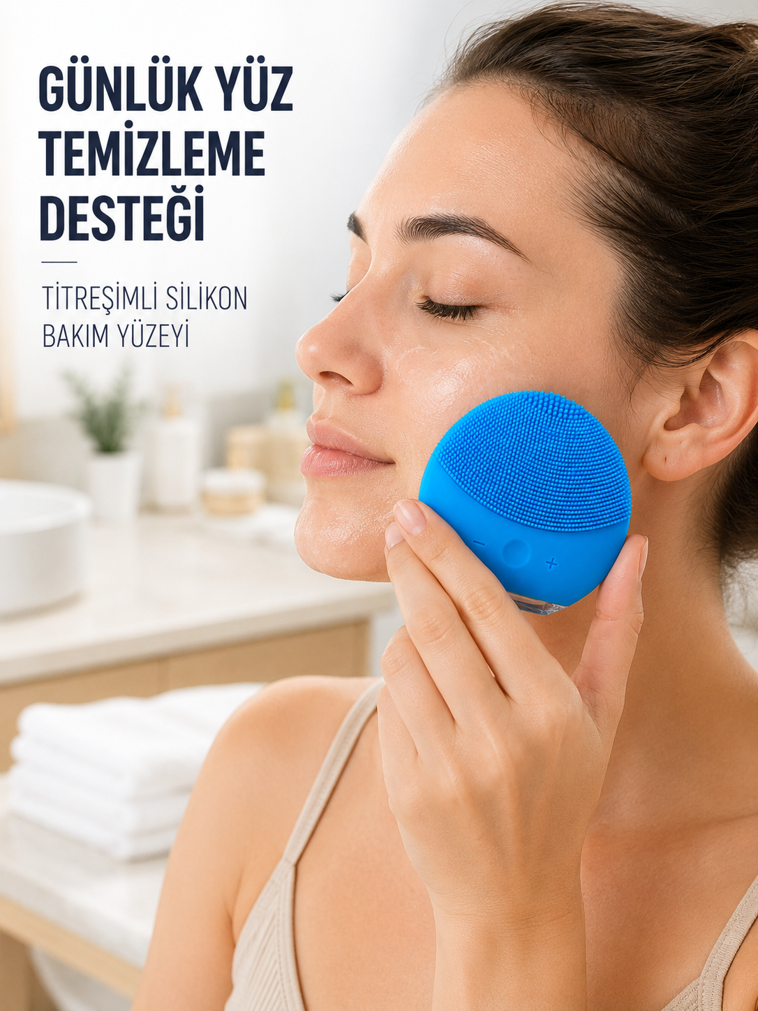 Şarjlı Yüz Temizleme Cihazı Yumuşak Silikon Titreşimli Cilt Bakım Fırçası