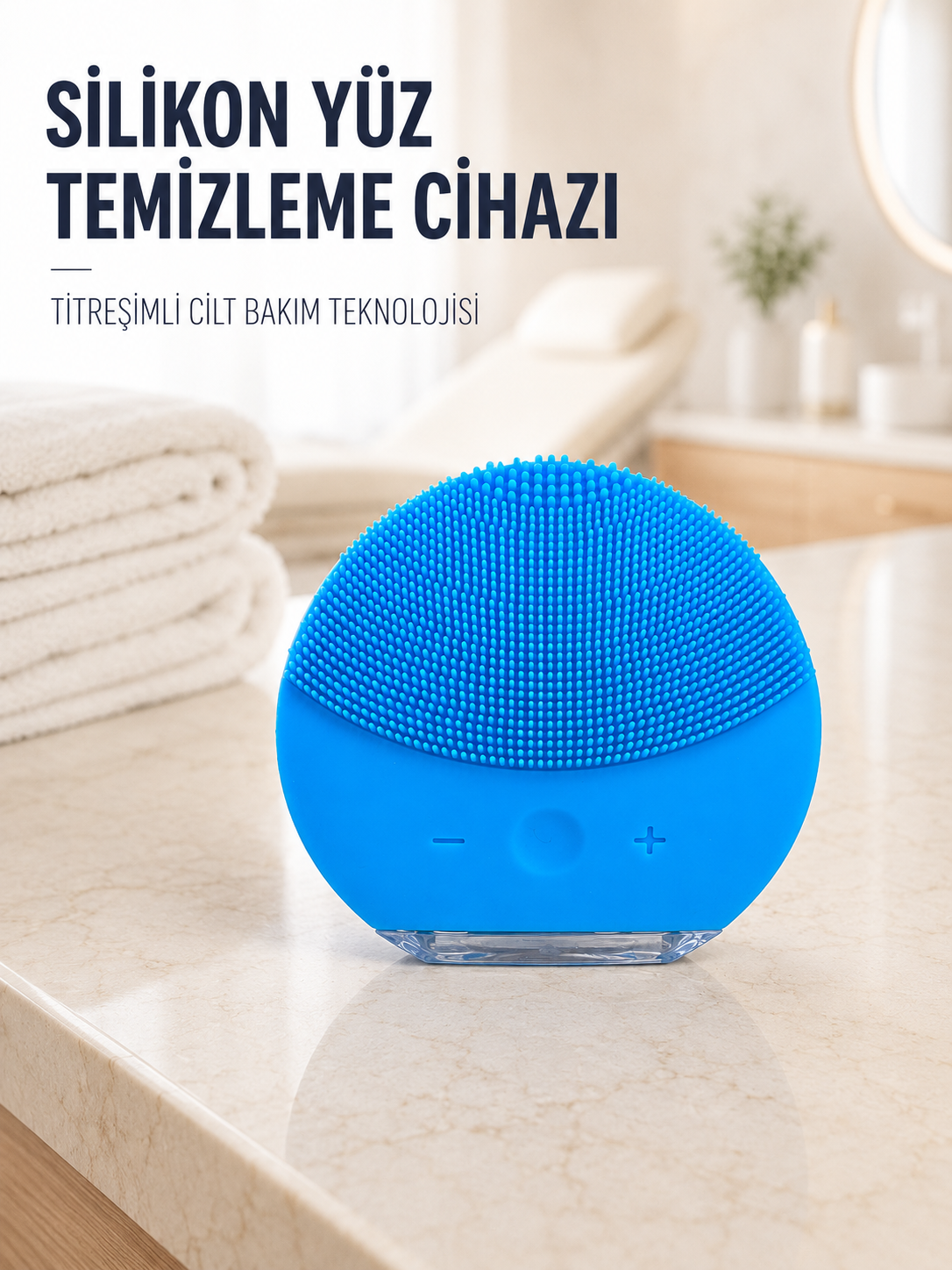 Elektrikli Silikon Yüz Temizleme Fırçası Şarjlı Ayarlanabilir Titreşimli