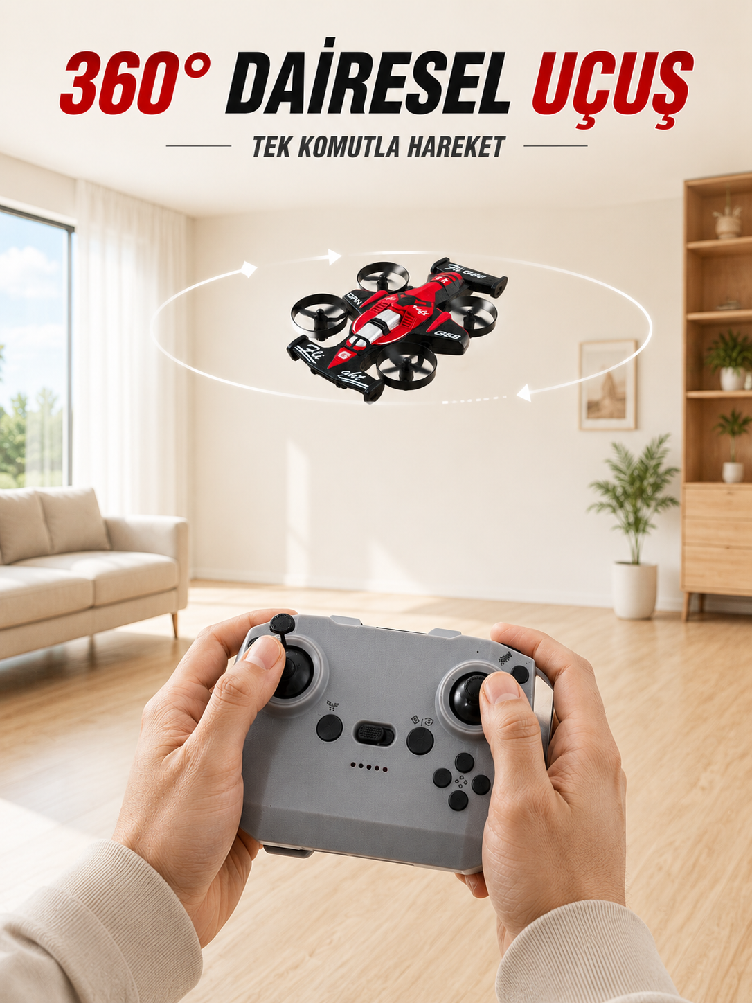 Uzaktan Kumandalı RC Drone 360° Akrobatik Dönüş 3 Kademeli Hız Headless Mode