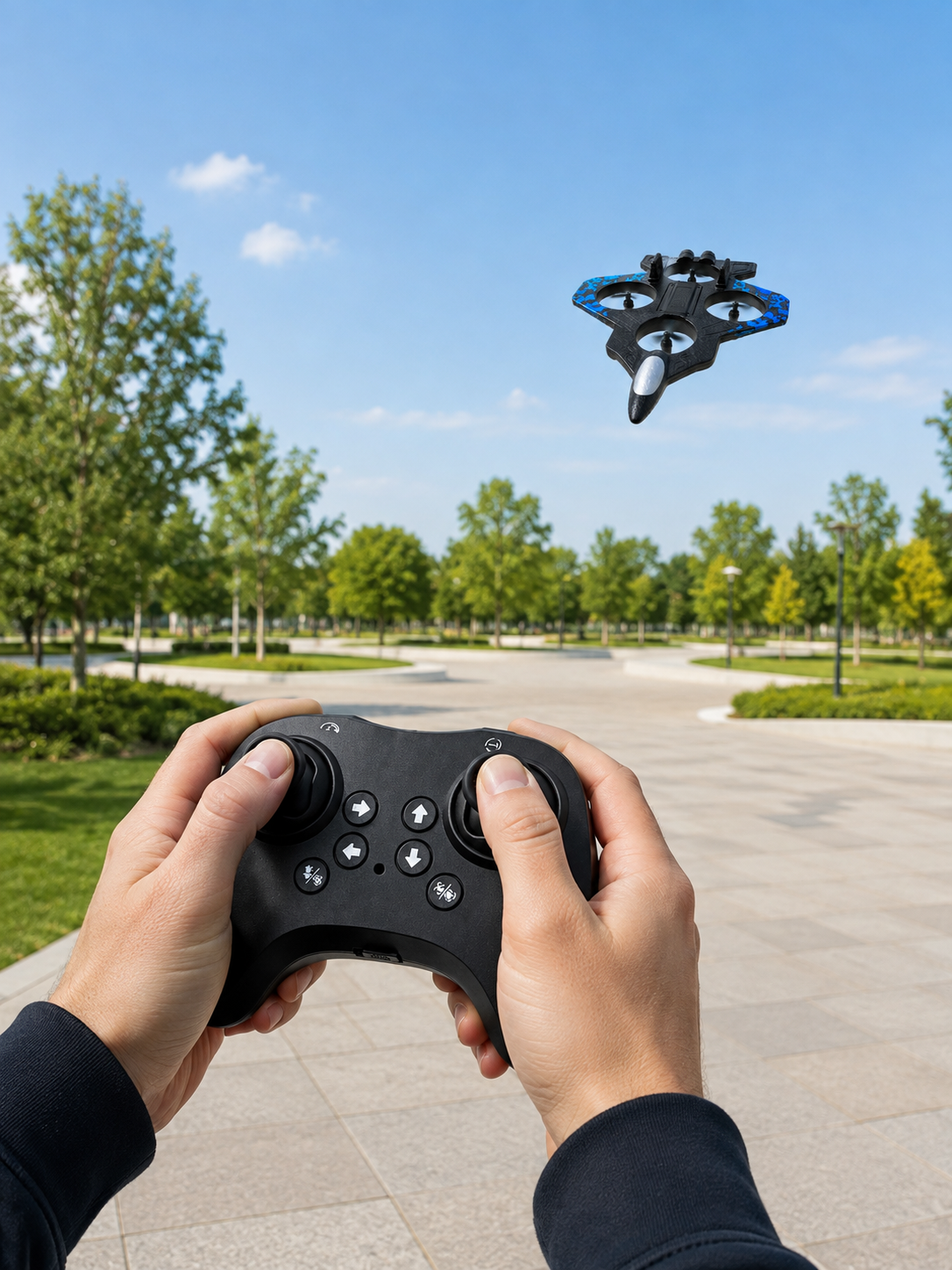 Jet Tasarımlı Uzaktan Kumandalı Drone 4 Pervaneli 2.4G 360 Derece Takla LED Işıklı Uçak