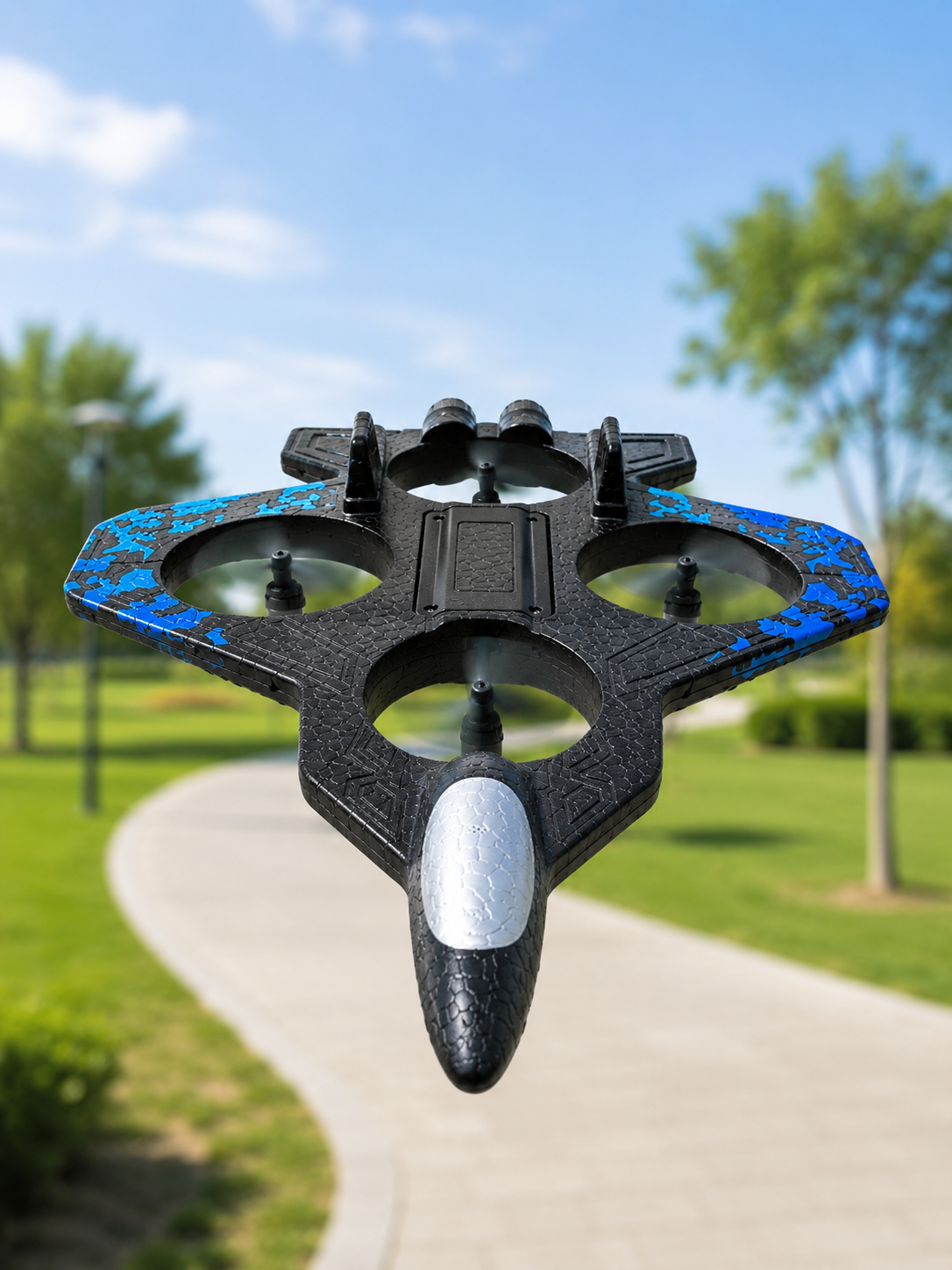 Jet Tasarımlı Uzaktan Kumandalı Drone 4 Pervaneli 2.4G 360 Derece Takla LED Işıklı Uçak