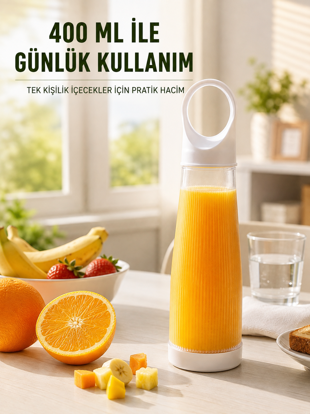 Şarjlı Taşınabilir Smoothie Blender 400 ML Kablosuz Meyve ve İçecek Blenderı