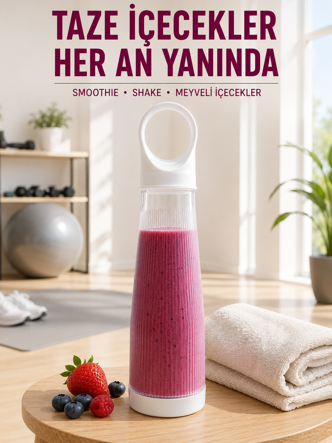 400 ML Taşınabilir Mini Blender Şarjlı Kablosuz Smoothie ve Shake Hazırlama
