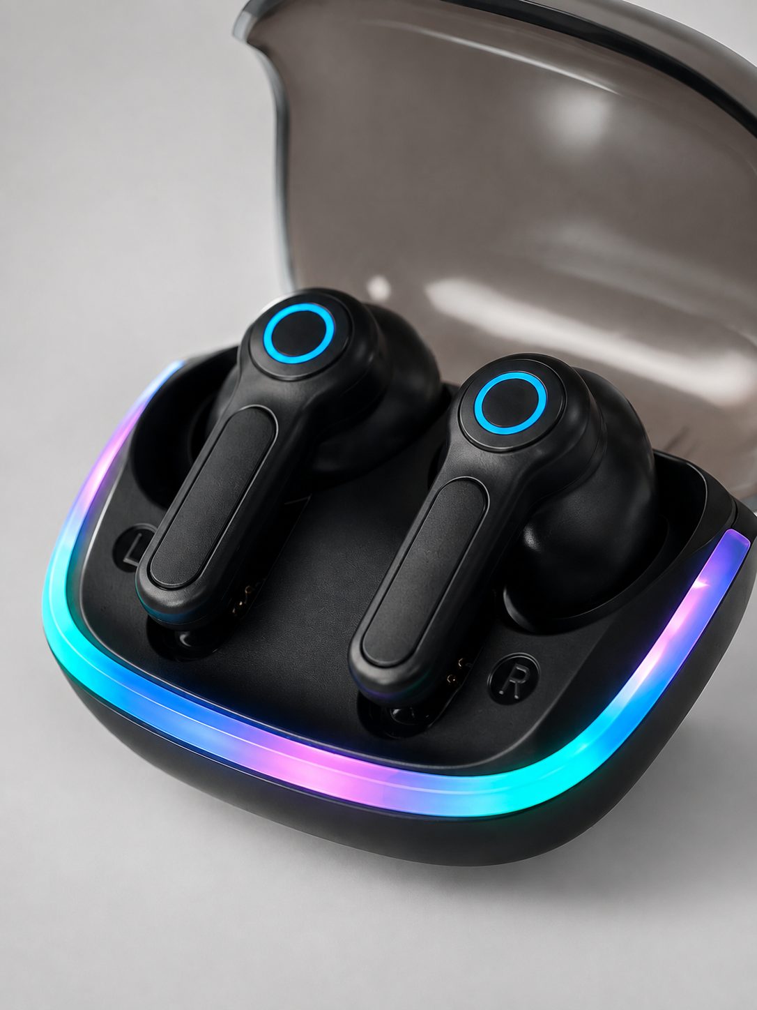 Bluetooth 5.4 TWS Kablosuz Kulaklık Quad ENC Mikrofonlu RGB Şarj Kutulu HD Ses