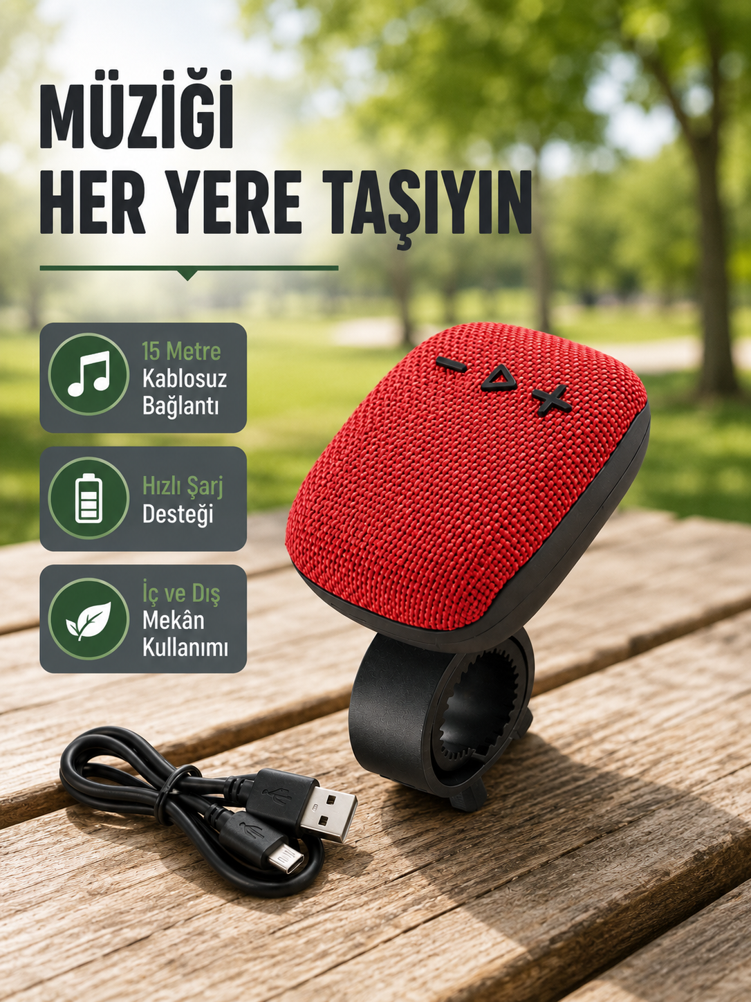 Taşınabilir Bluetooth Hoparlör – 5W Güçlü Ses, TWS ve FM Radyo Özellikli